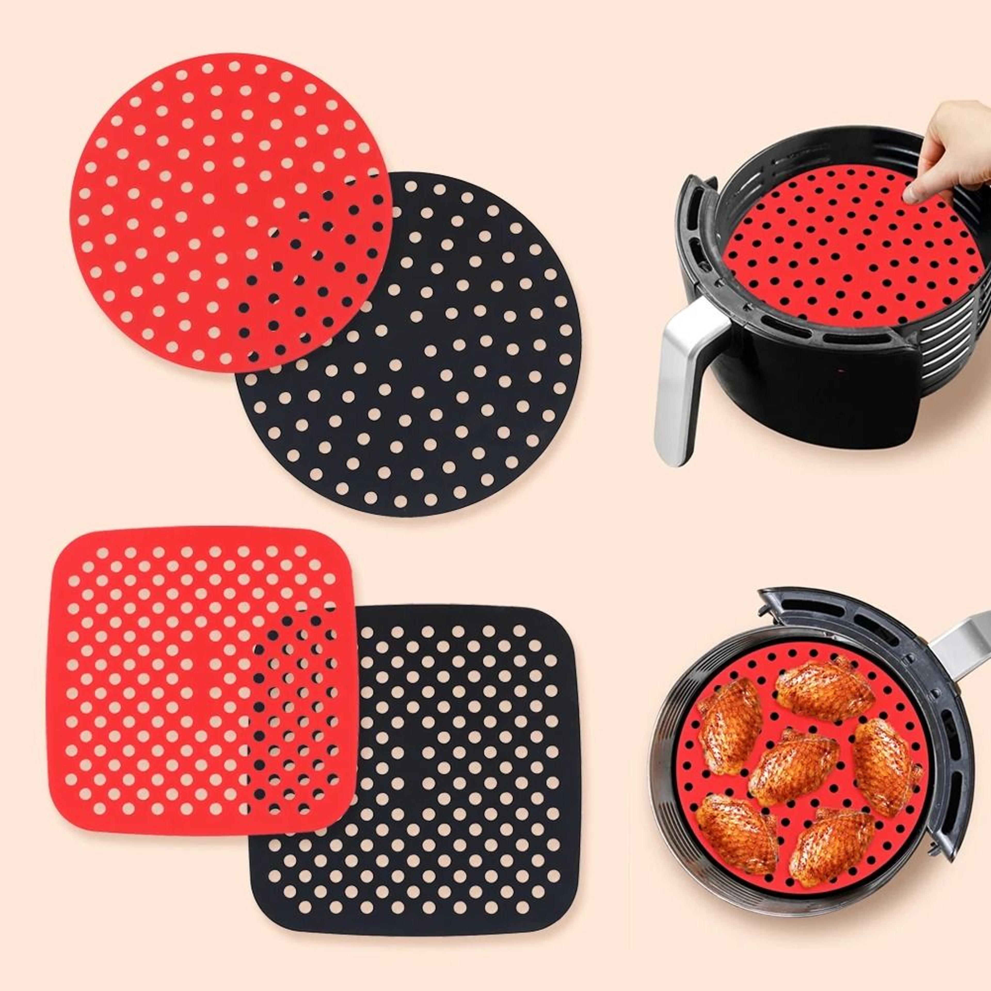 air fryer silicone liner mat reusable non stick baking mat round square kitchen accessory