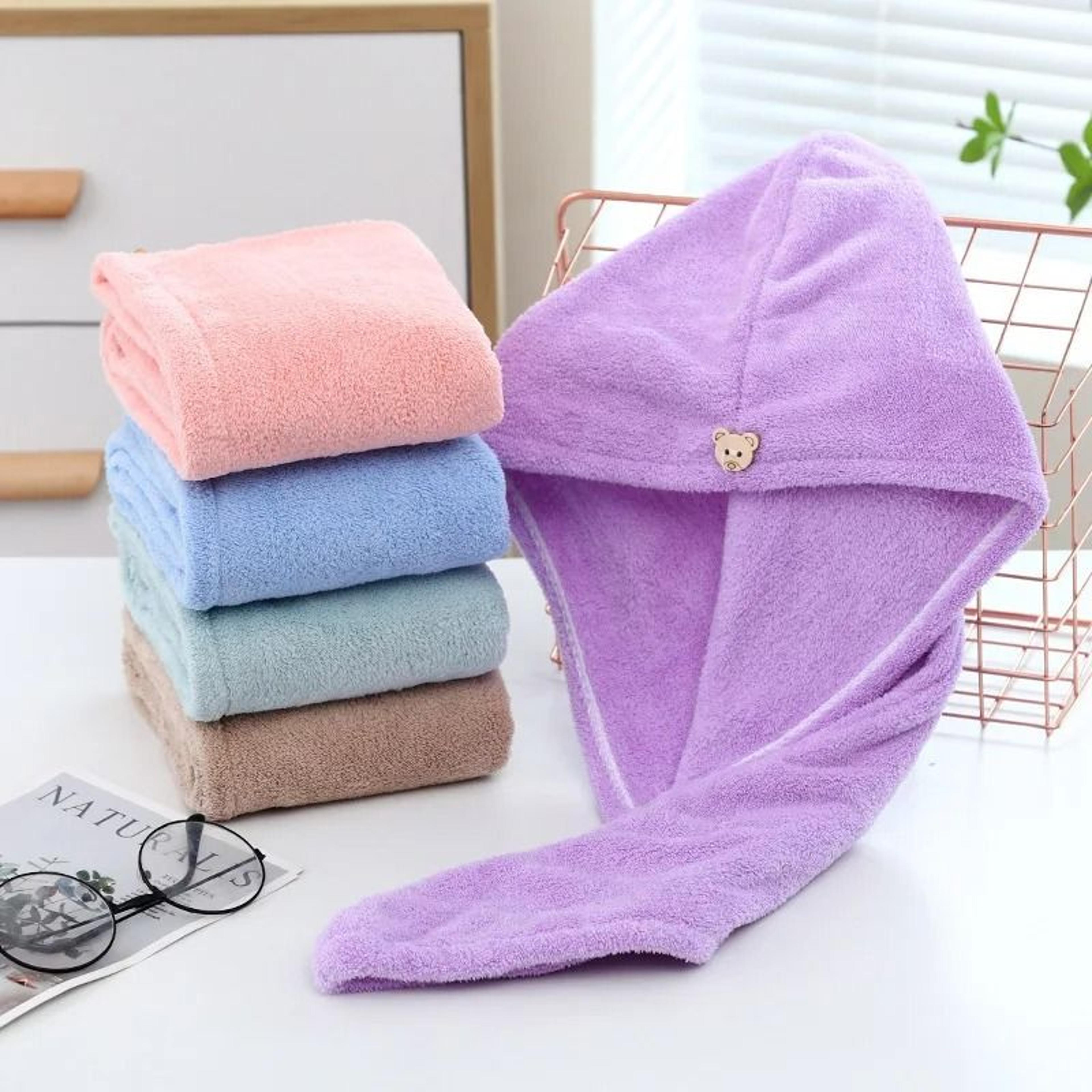 quick dry microfiber hair towel 25x63cm women bath turban wrap