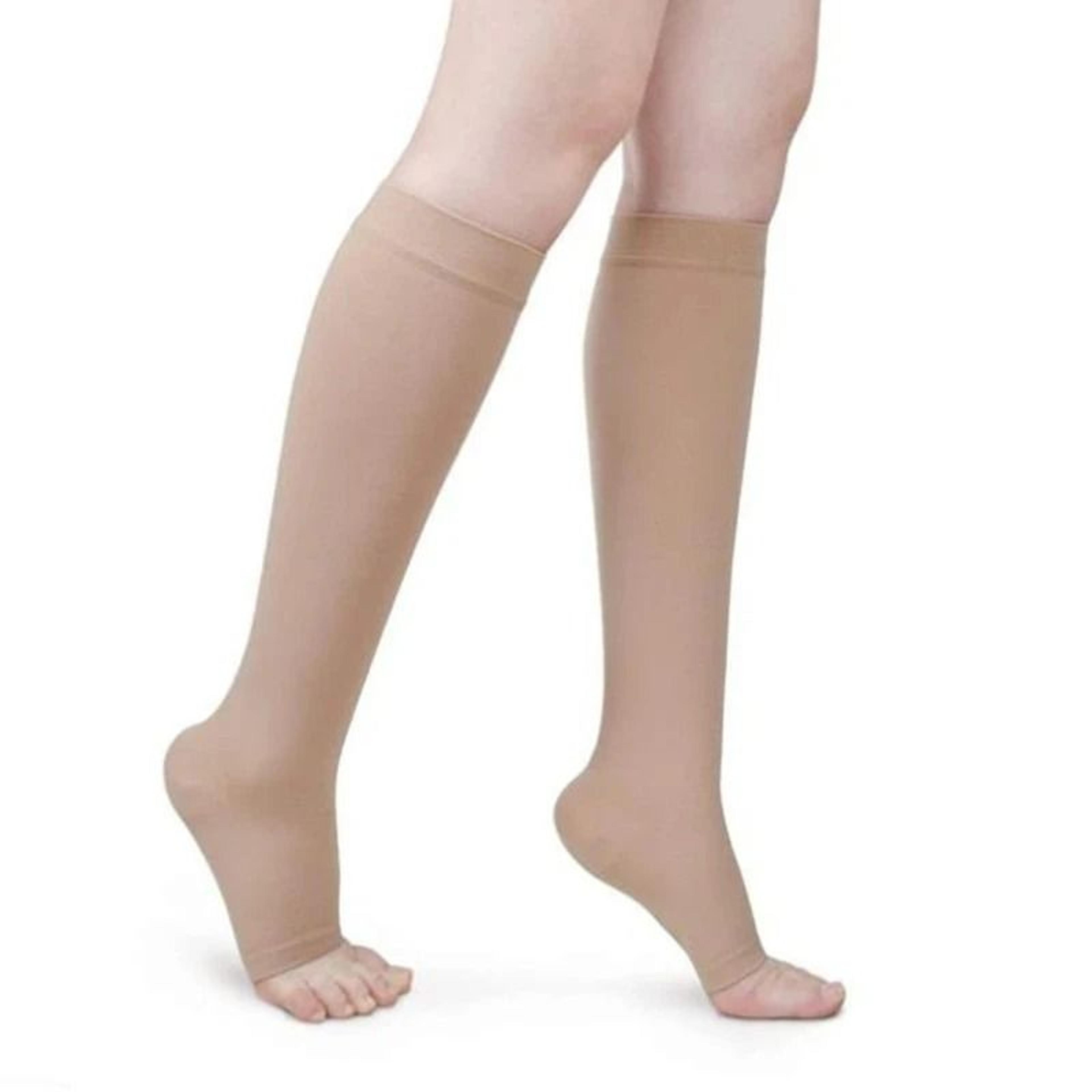 medical calf compression stockings knee high open toe pressure socks