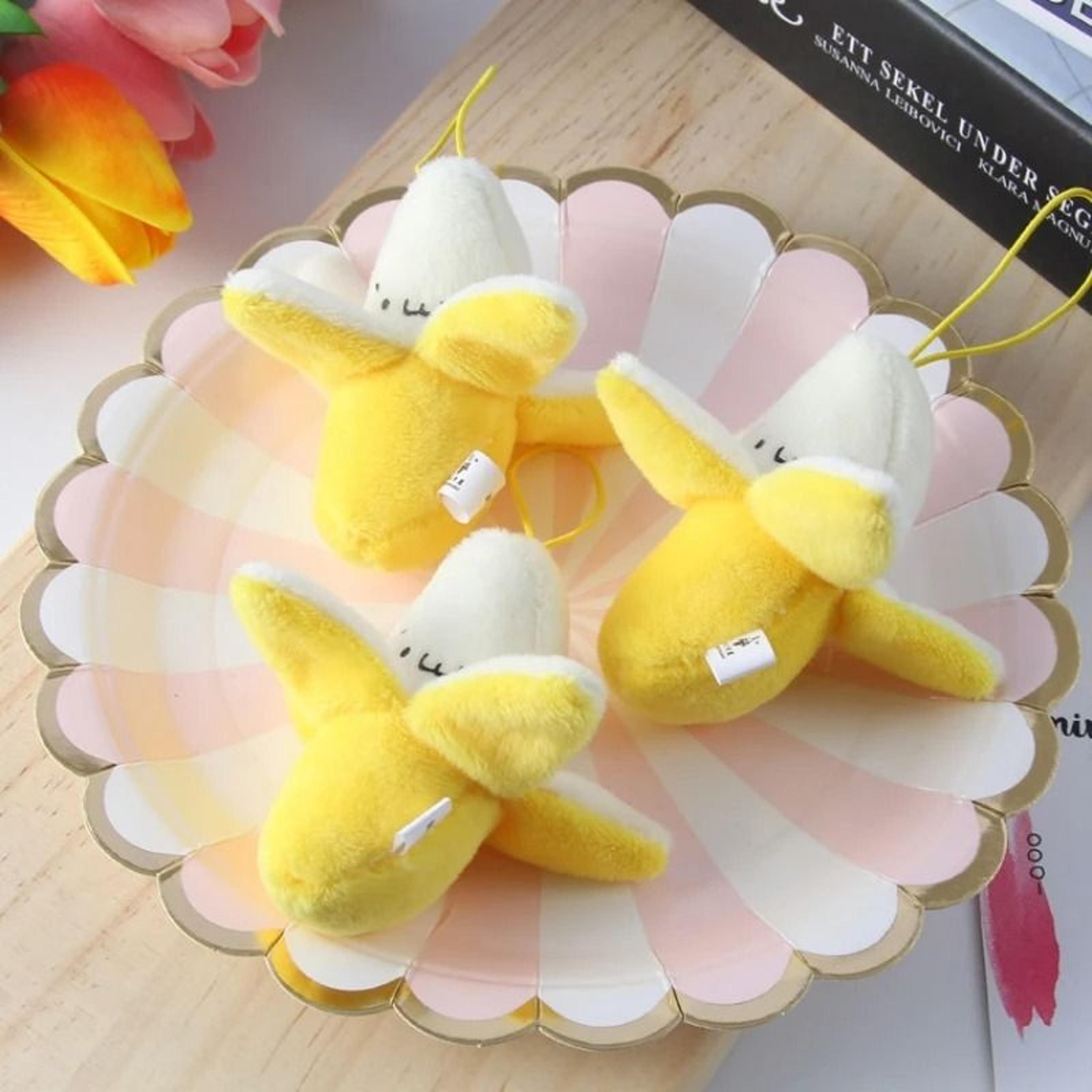 plush banana keychain bag charm gift