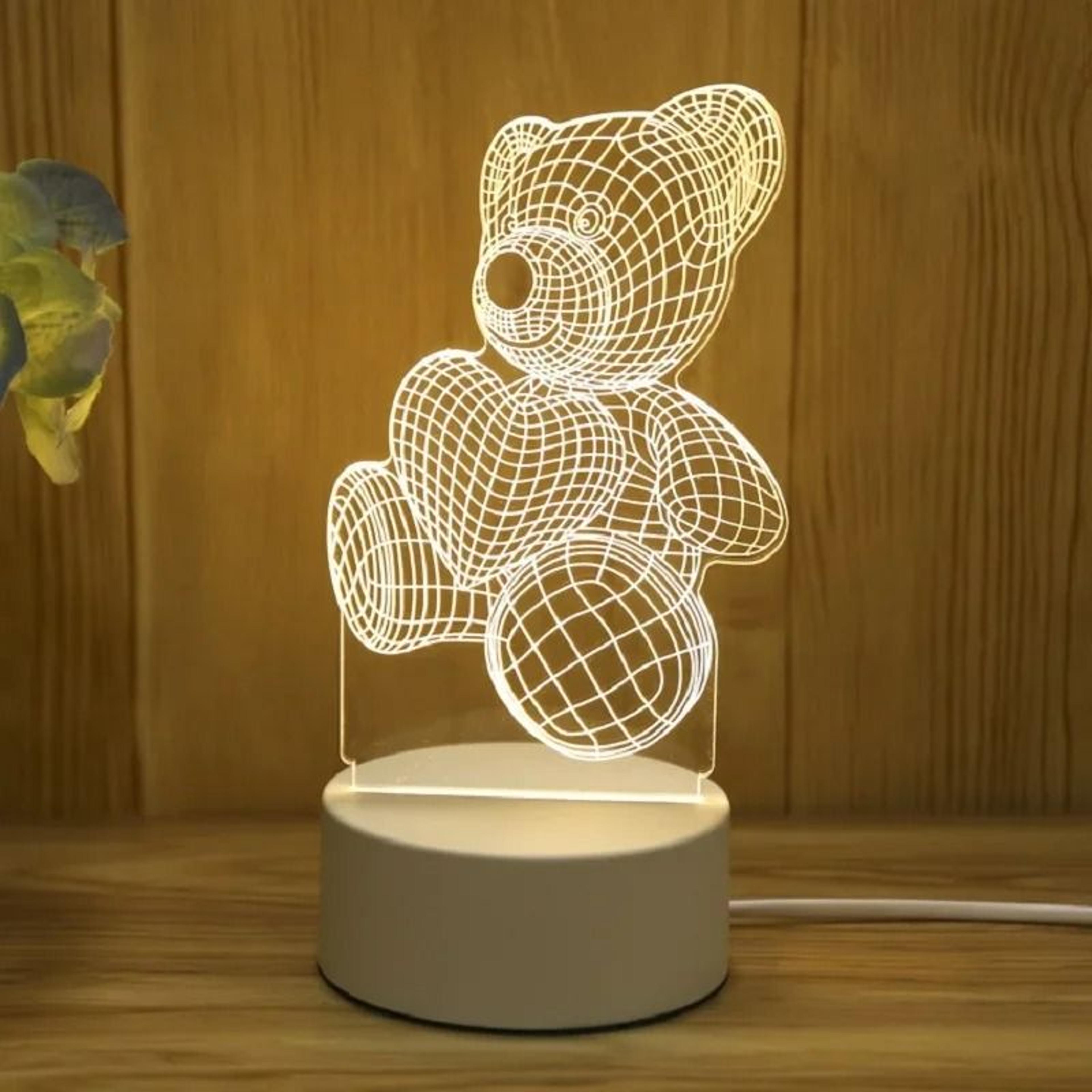 3d bear lamp acrylic usb led night light