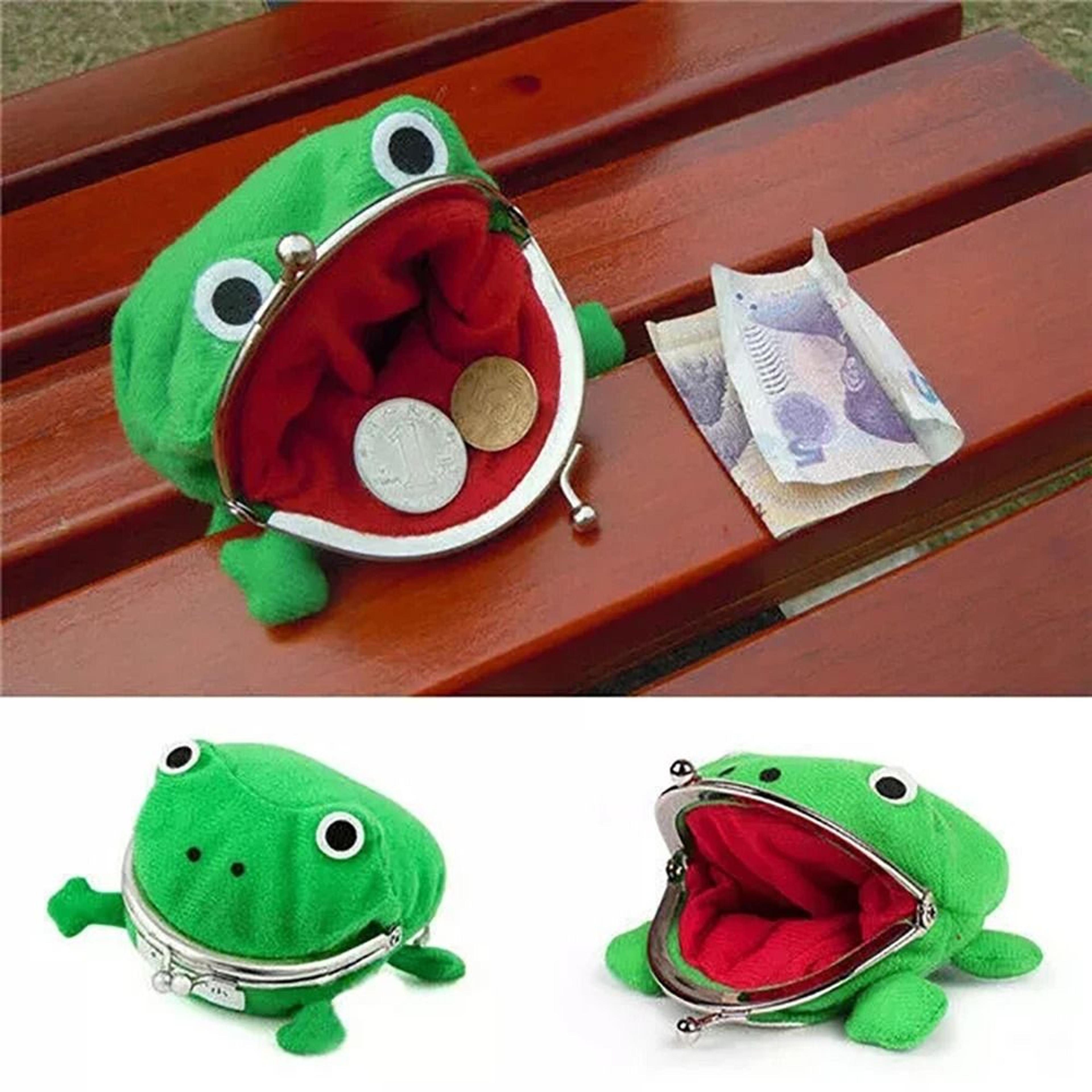 plush frog wallet coin purse key chain