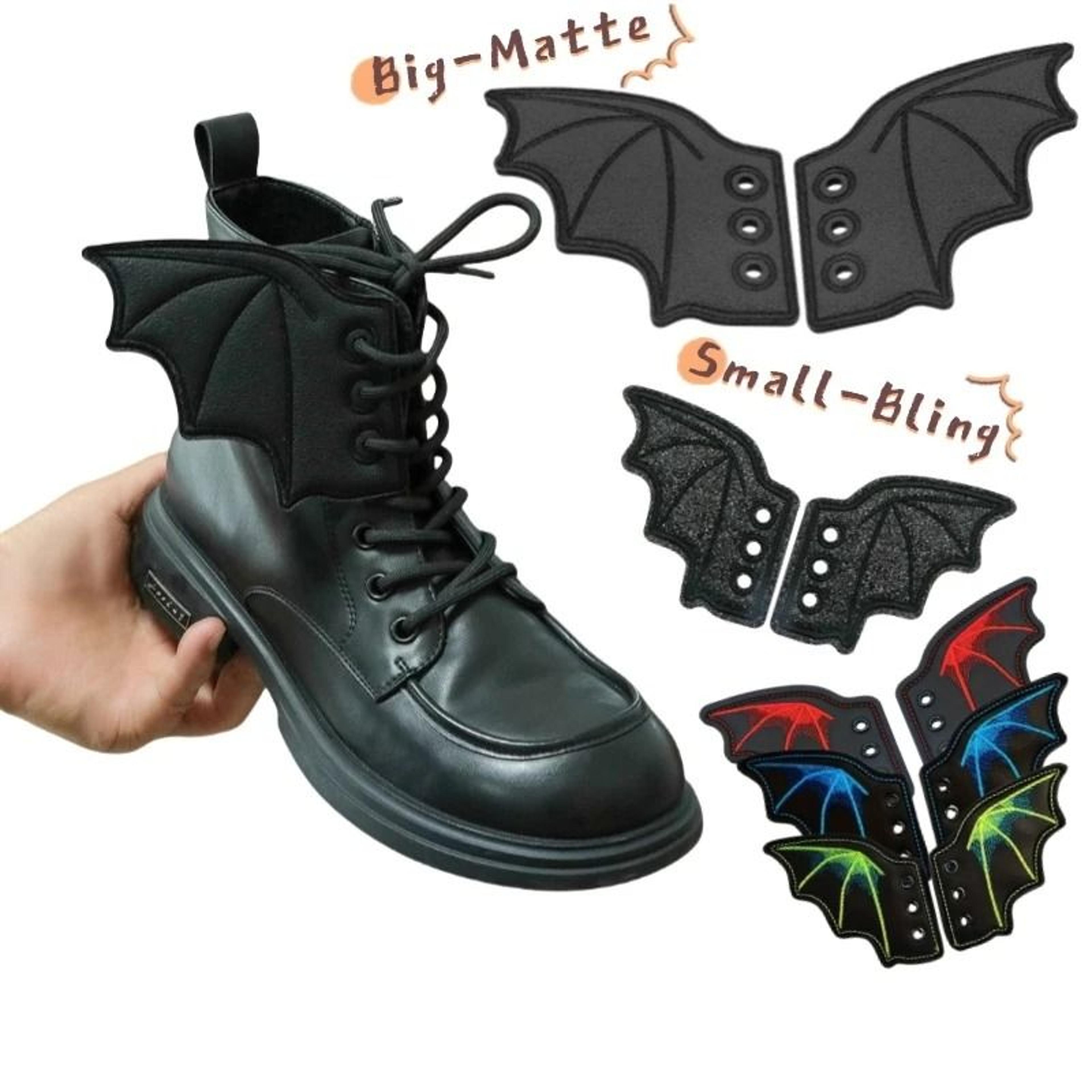 bling bat shoe wings embroidery diy charm decorations for sneakers