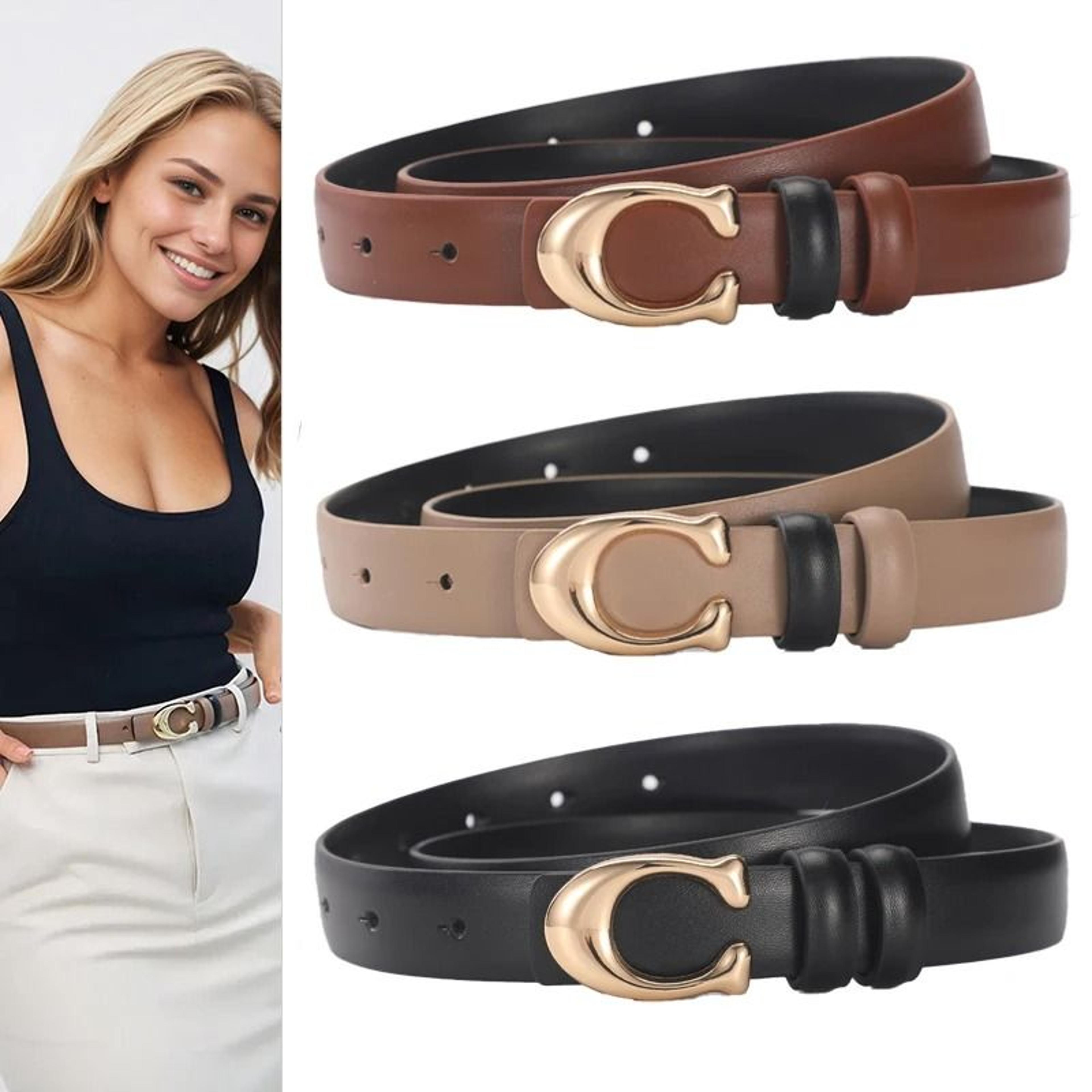 high quality womens fashion belt with c buckle