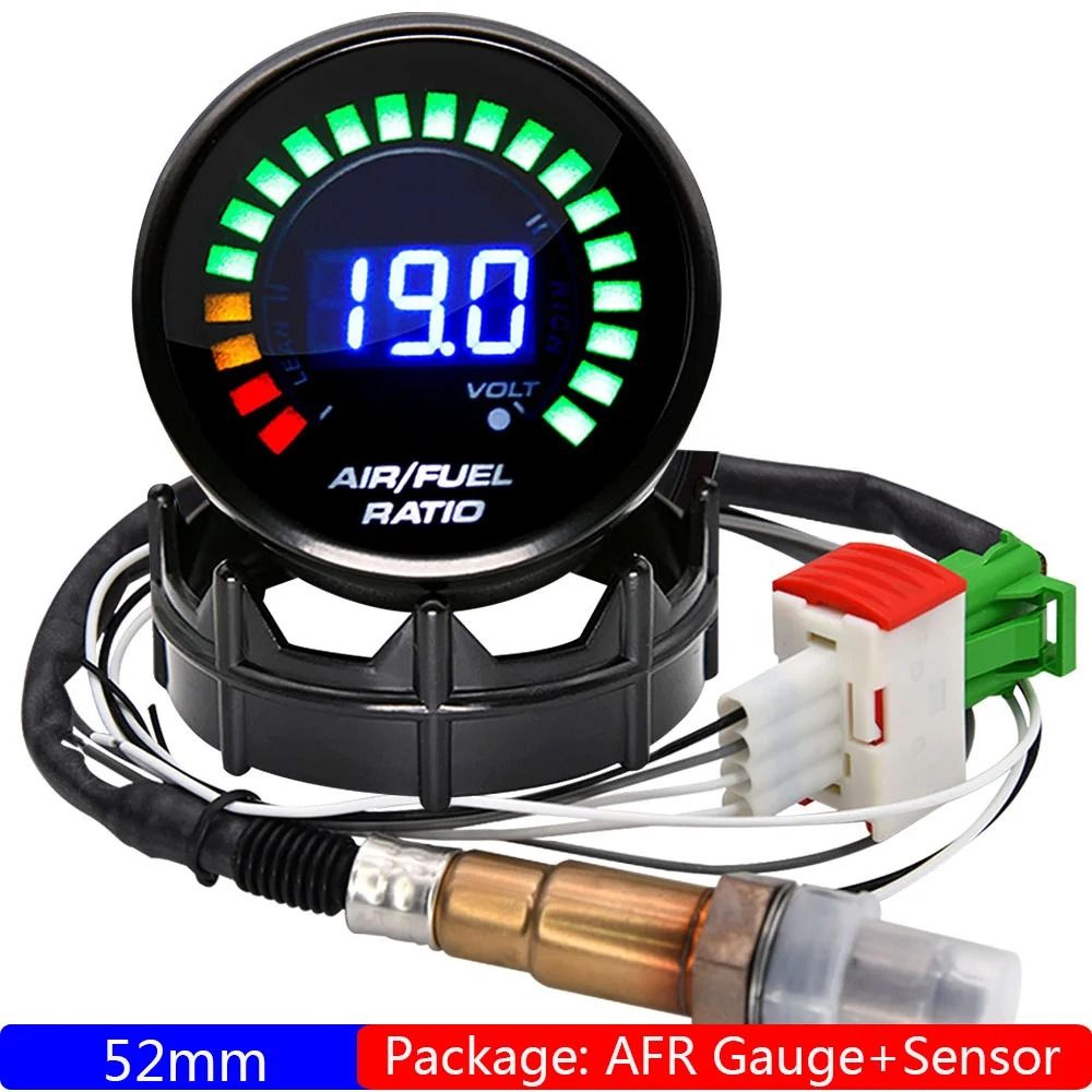 52mm Air Fuel Ratio Gauge Digital AFR Display for Gasoline Cars