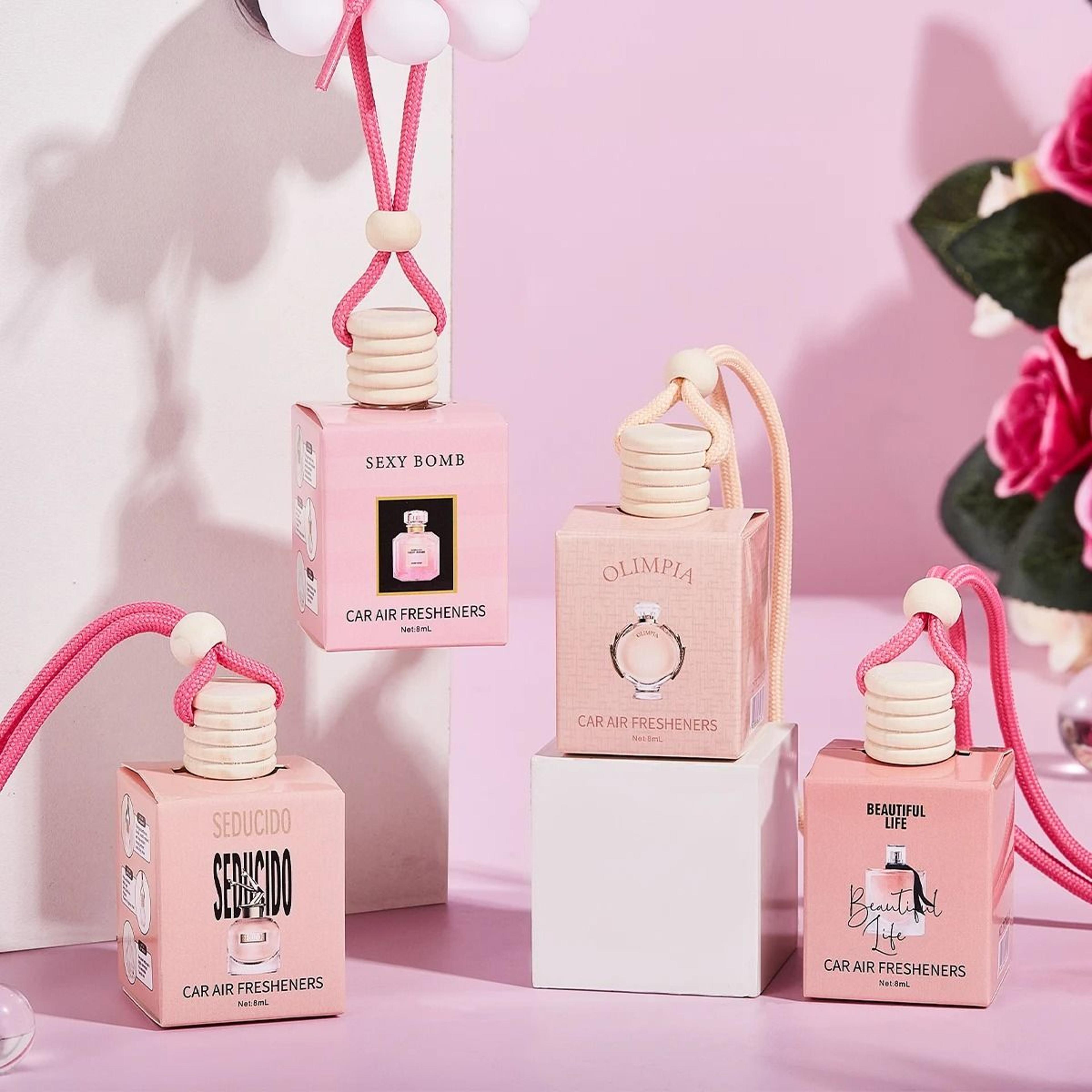pink car fragrance pendant air freshener