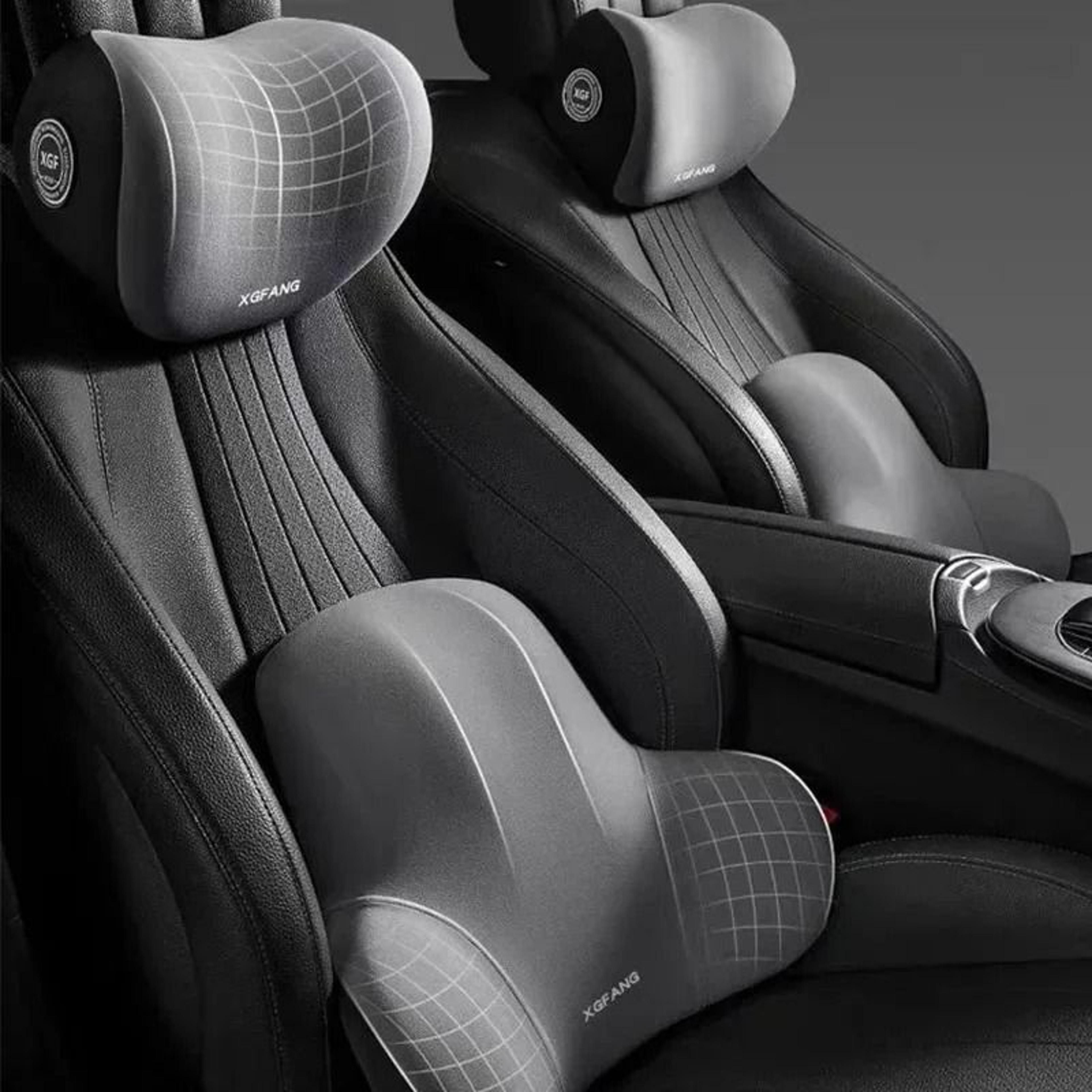 memory foam car neck and lumbar support pillow set