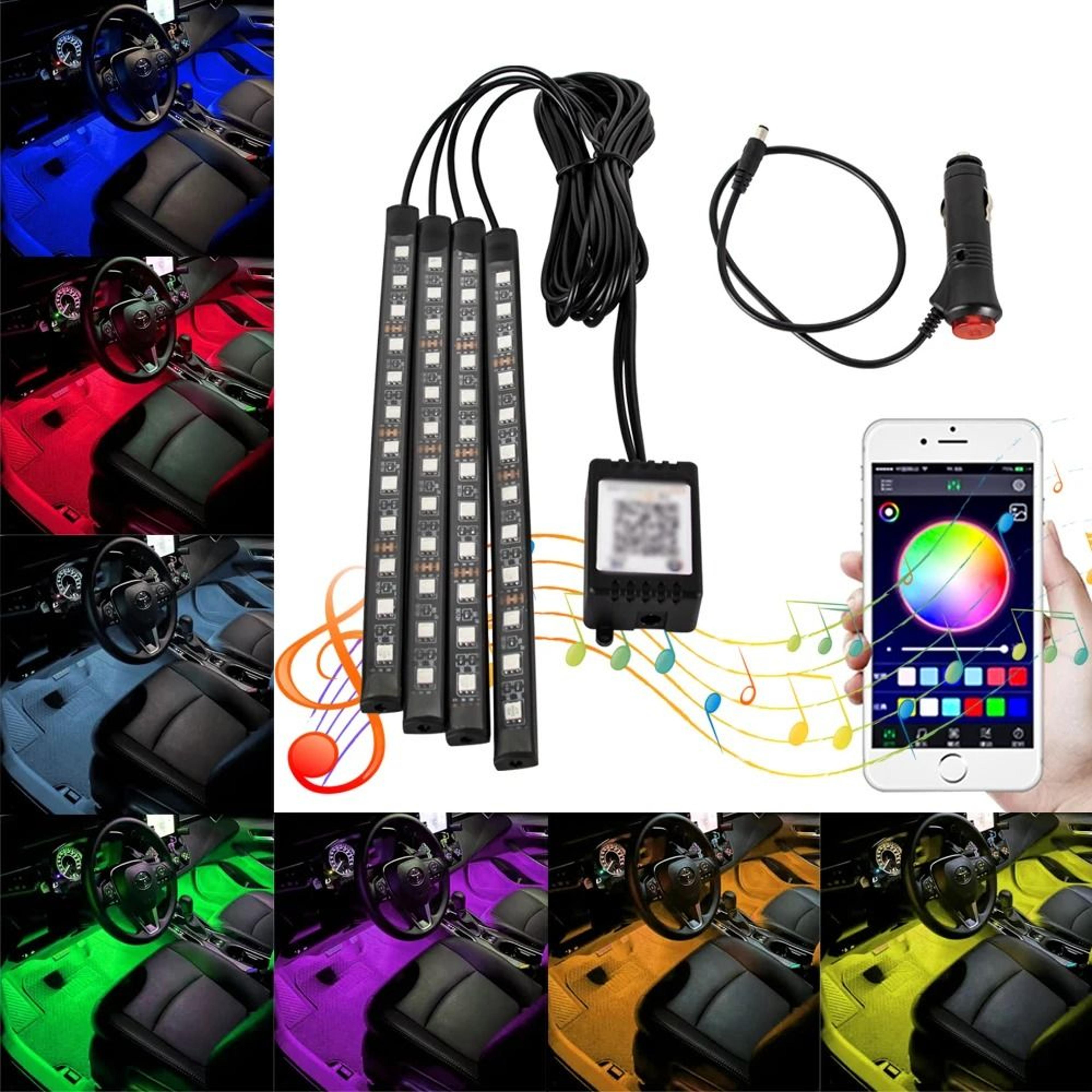 rgb car interior ambient led light strip 2/3/4/5m