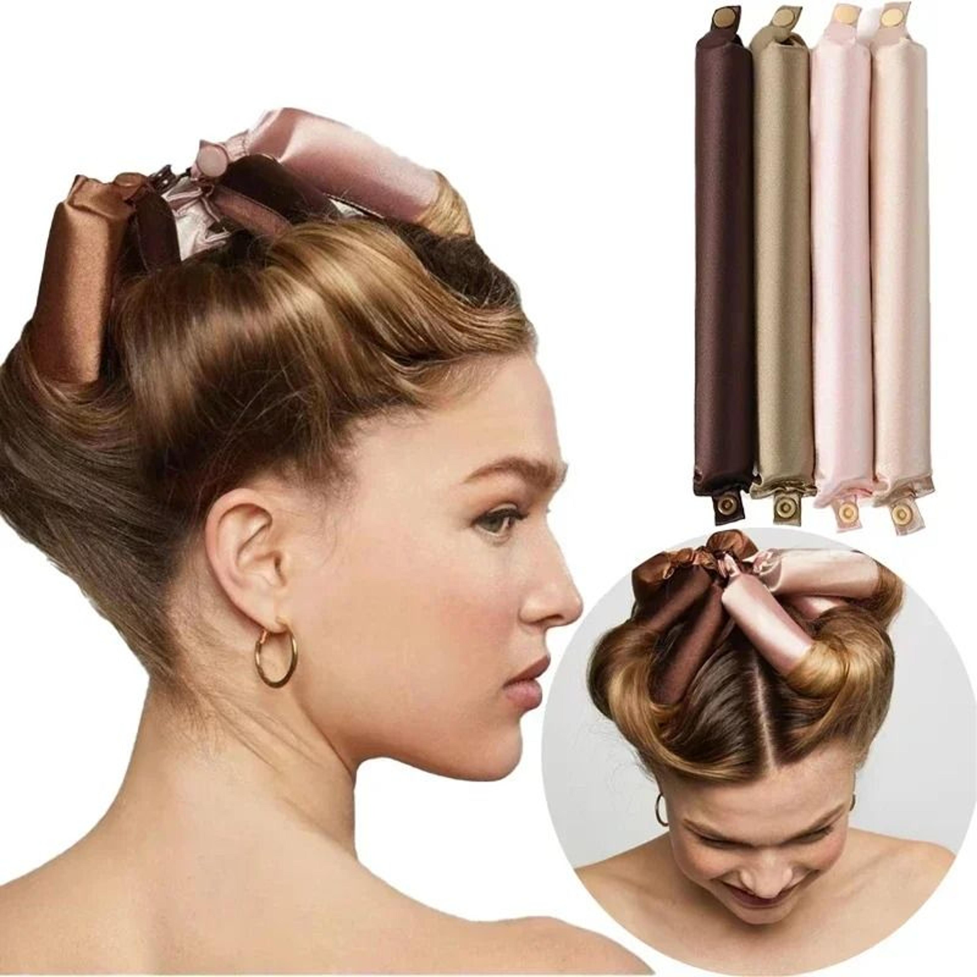 heatless hair curler satin curling rod for overnight soft curls