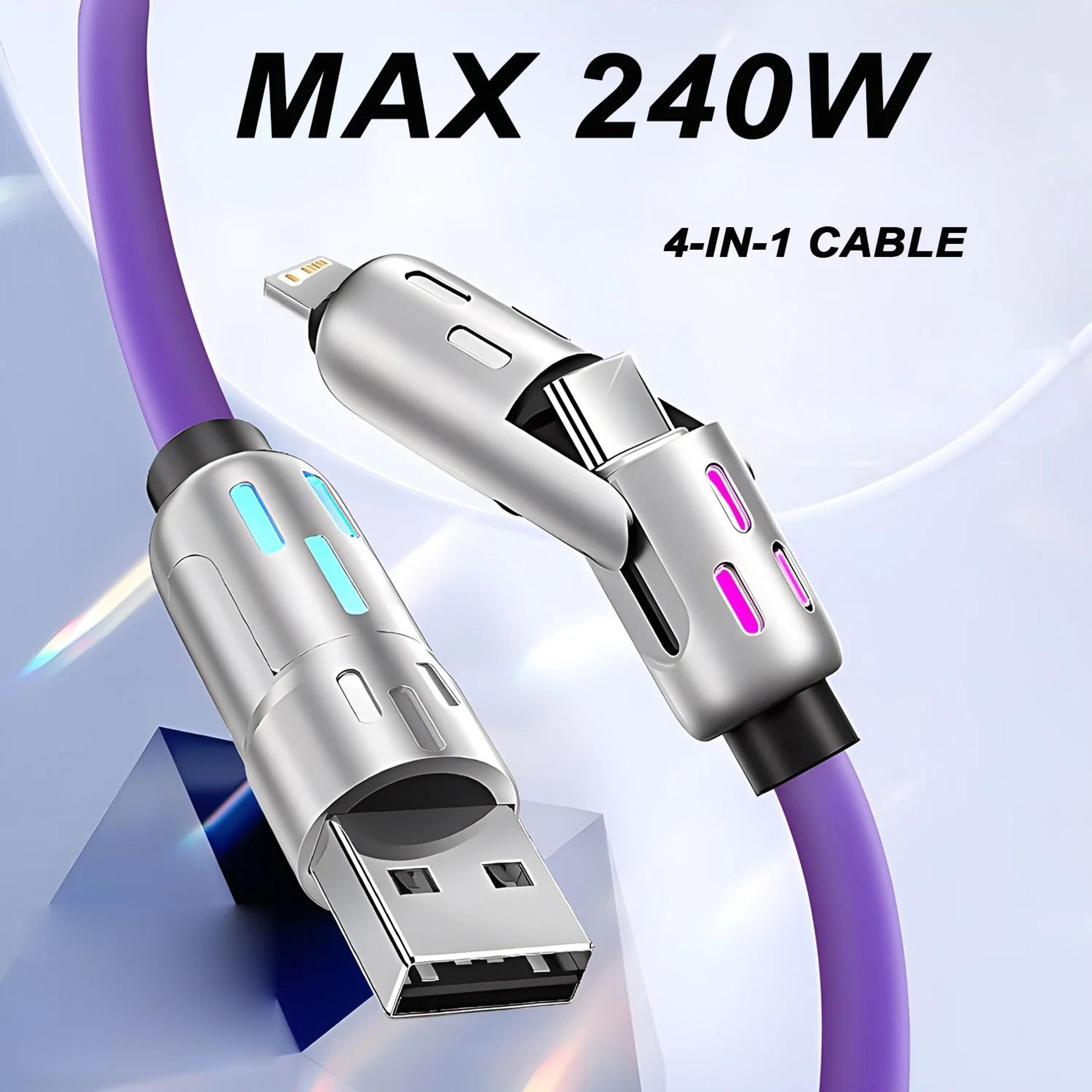 4 in 1 usb type c to usb c fast charging cable for phones and tablets