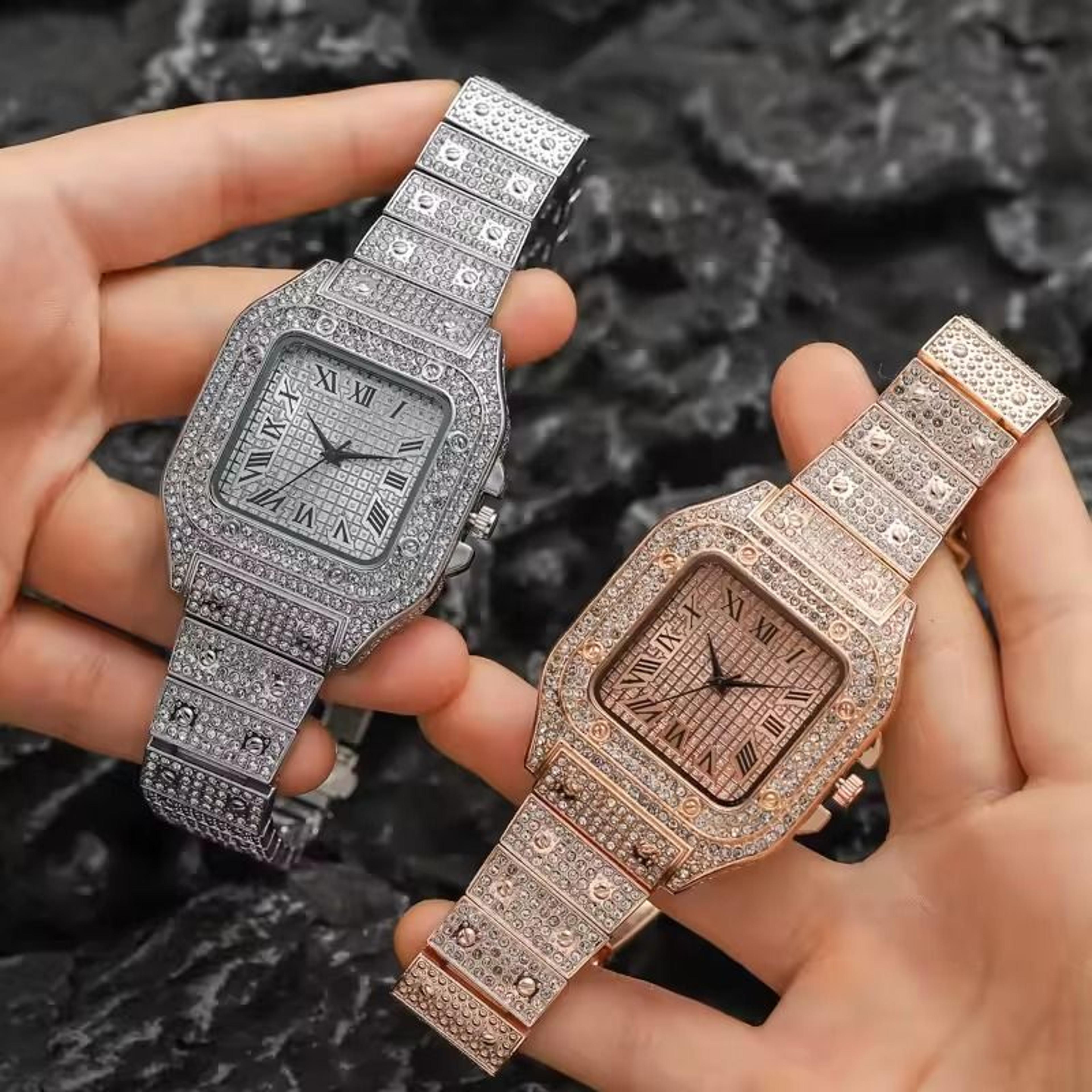 luxury business steel strap roman scale quartz watch for men