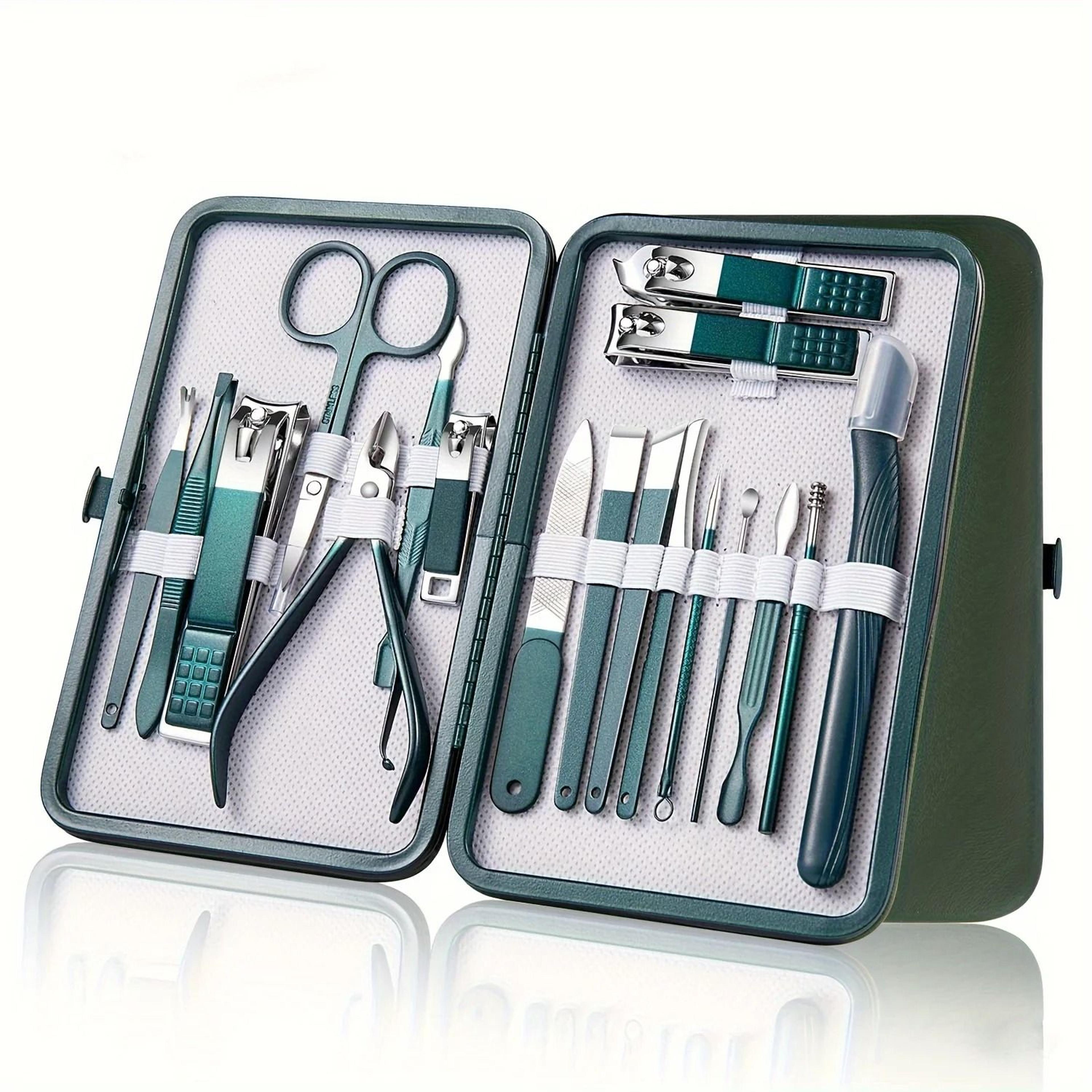 professional stainless steel nail care kit 7 10 12 18 pcs with travel case