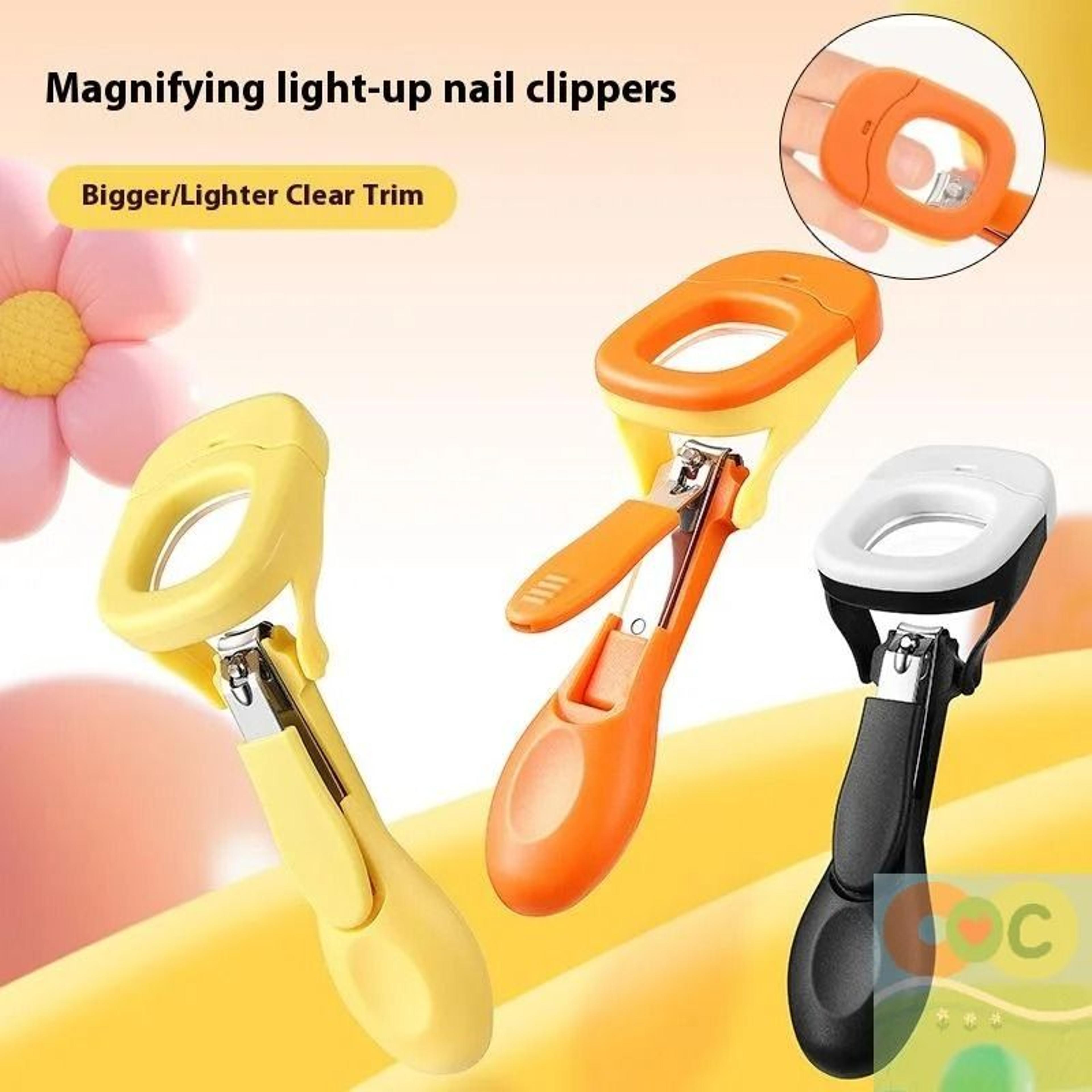 nail clippers with led light and magnifying glass for baby and elderly safety trimming
