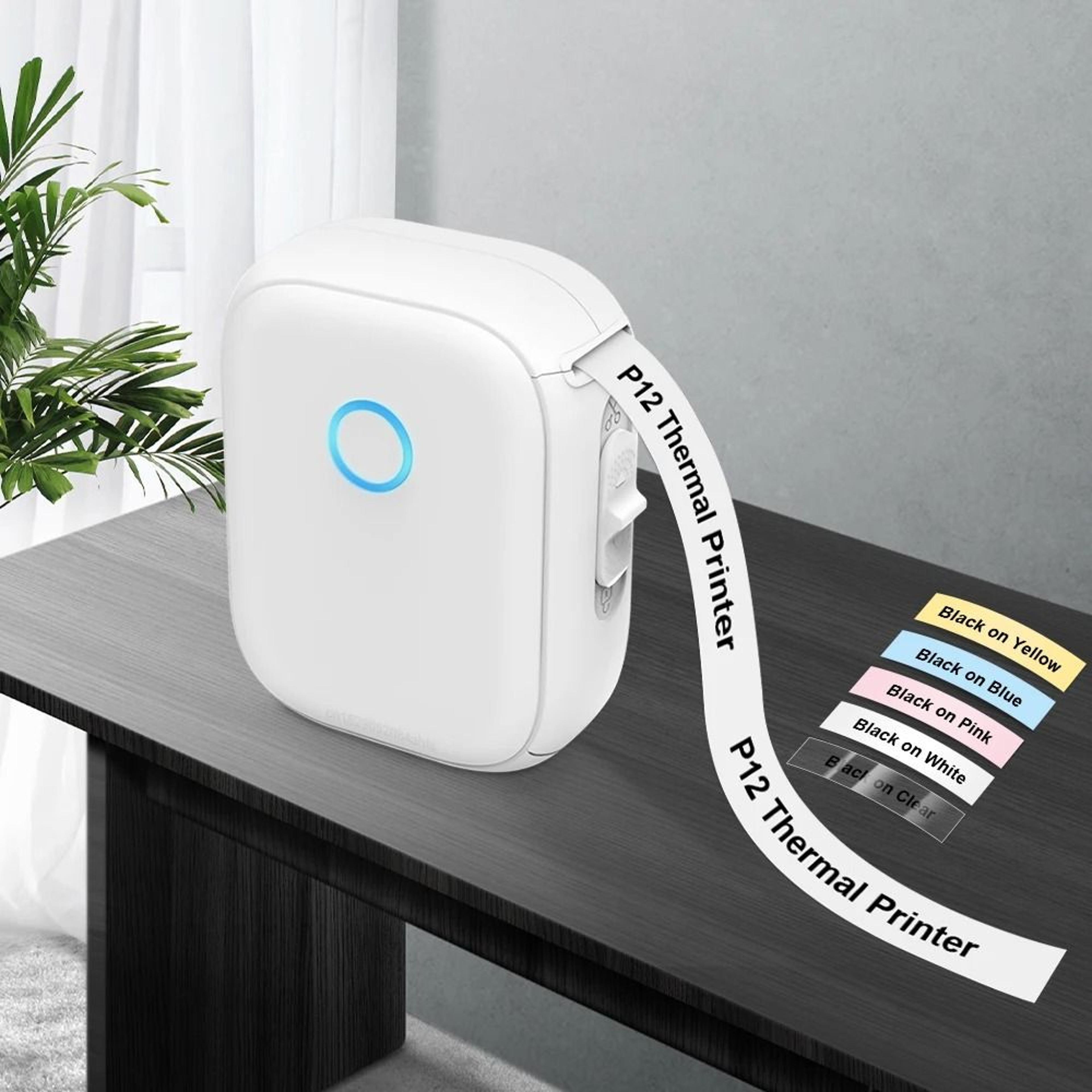 portable mini printer marklife p12 thermal printer adhesive sticker labeling machine