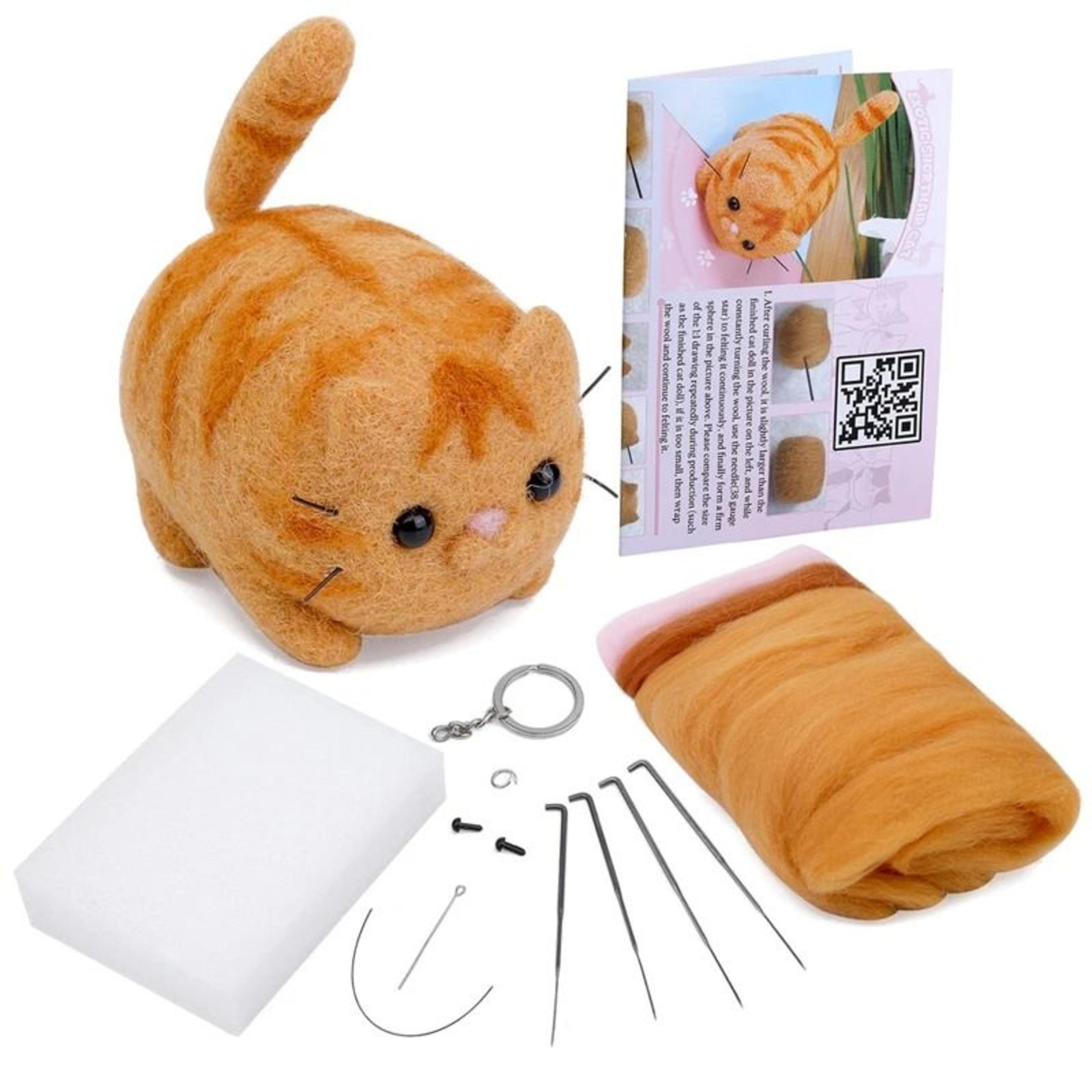 animals diy needle felting kit for beginners with tools and foam mat