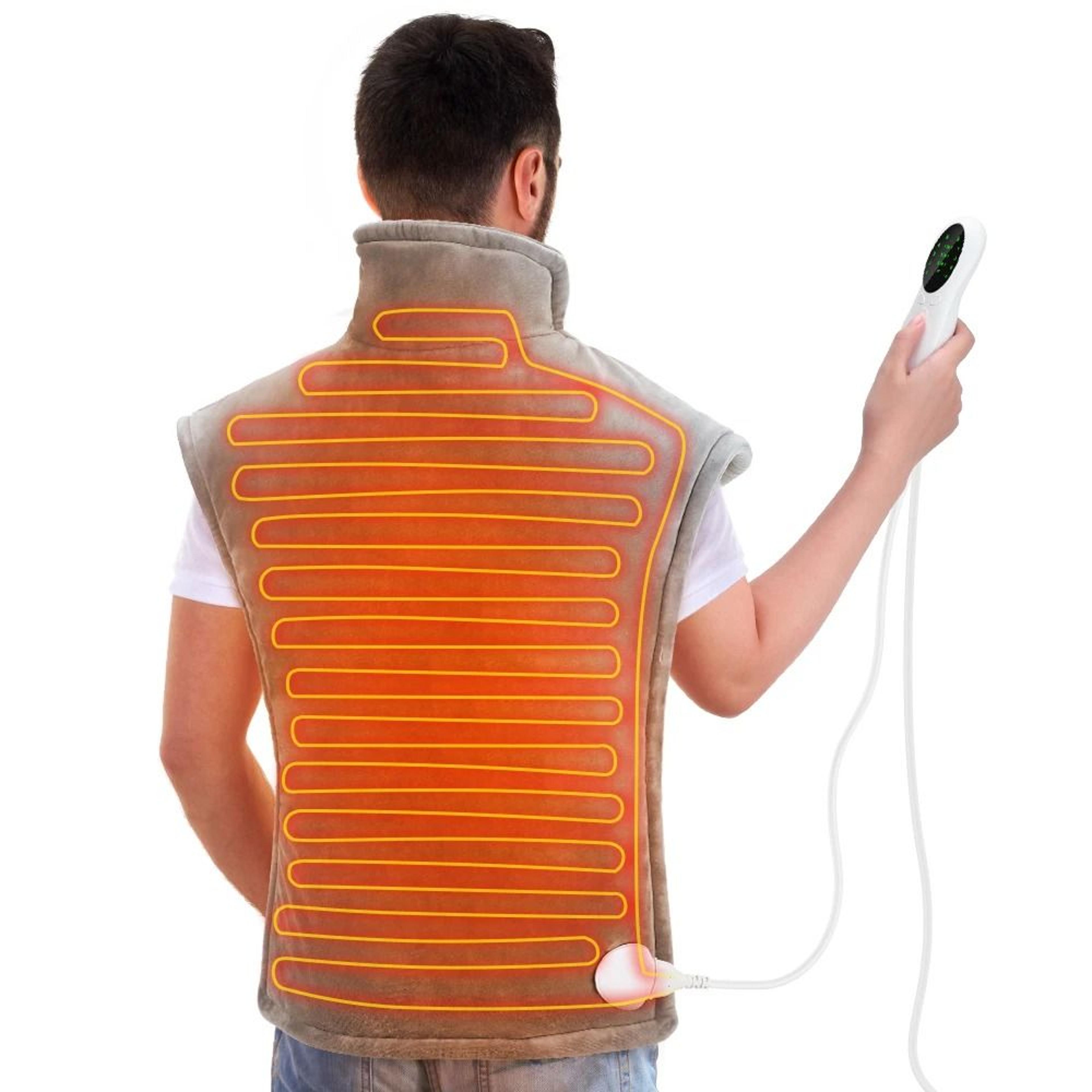 electric soft heating massage shawl blanket for neck and back with adjustable heat settings