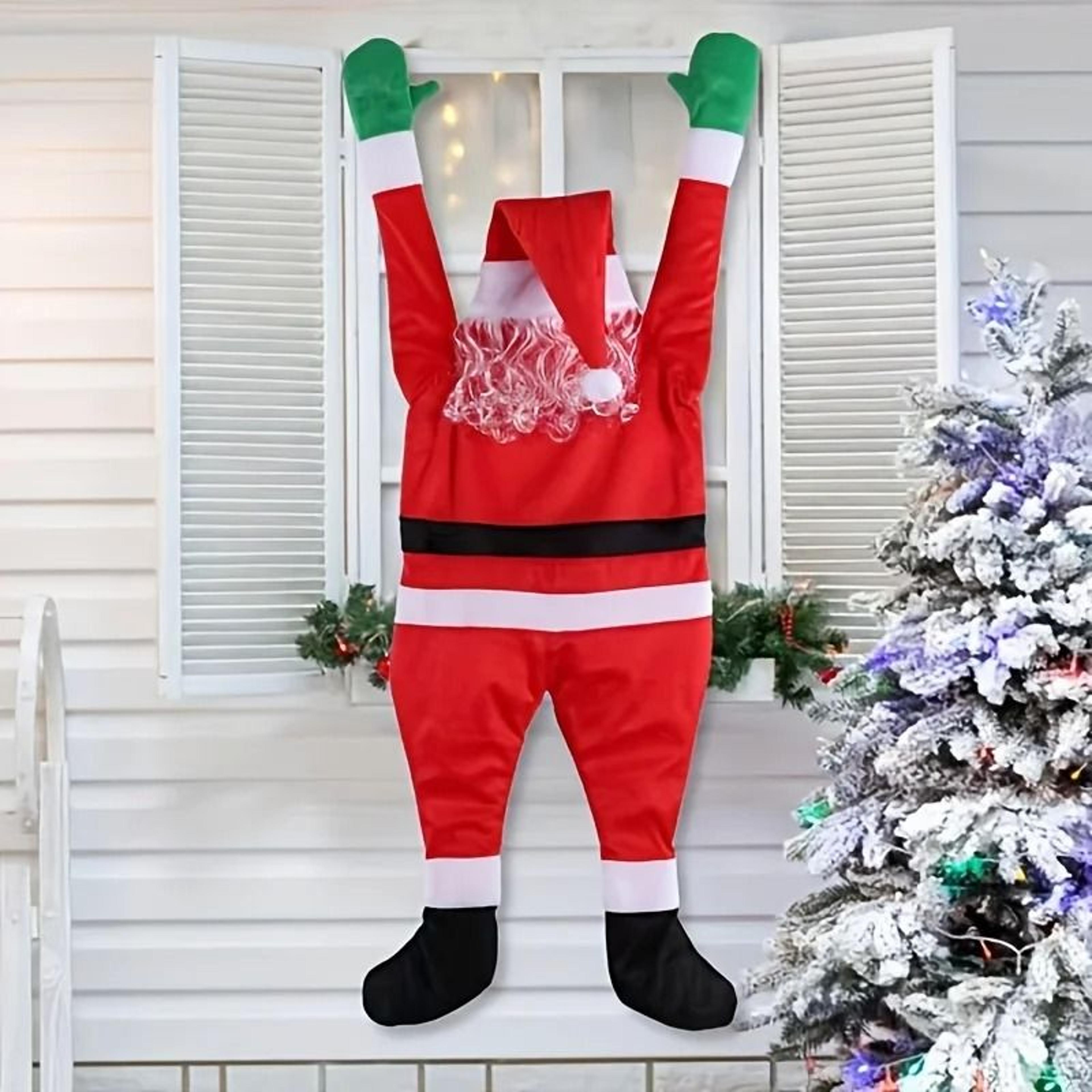 climbing santa decor large polyester santa for indoor and outdoor christmas decoration