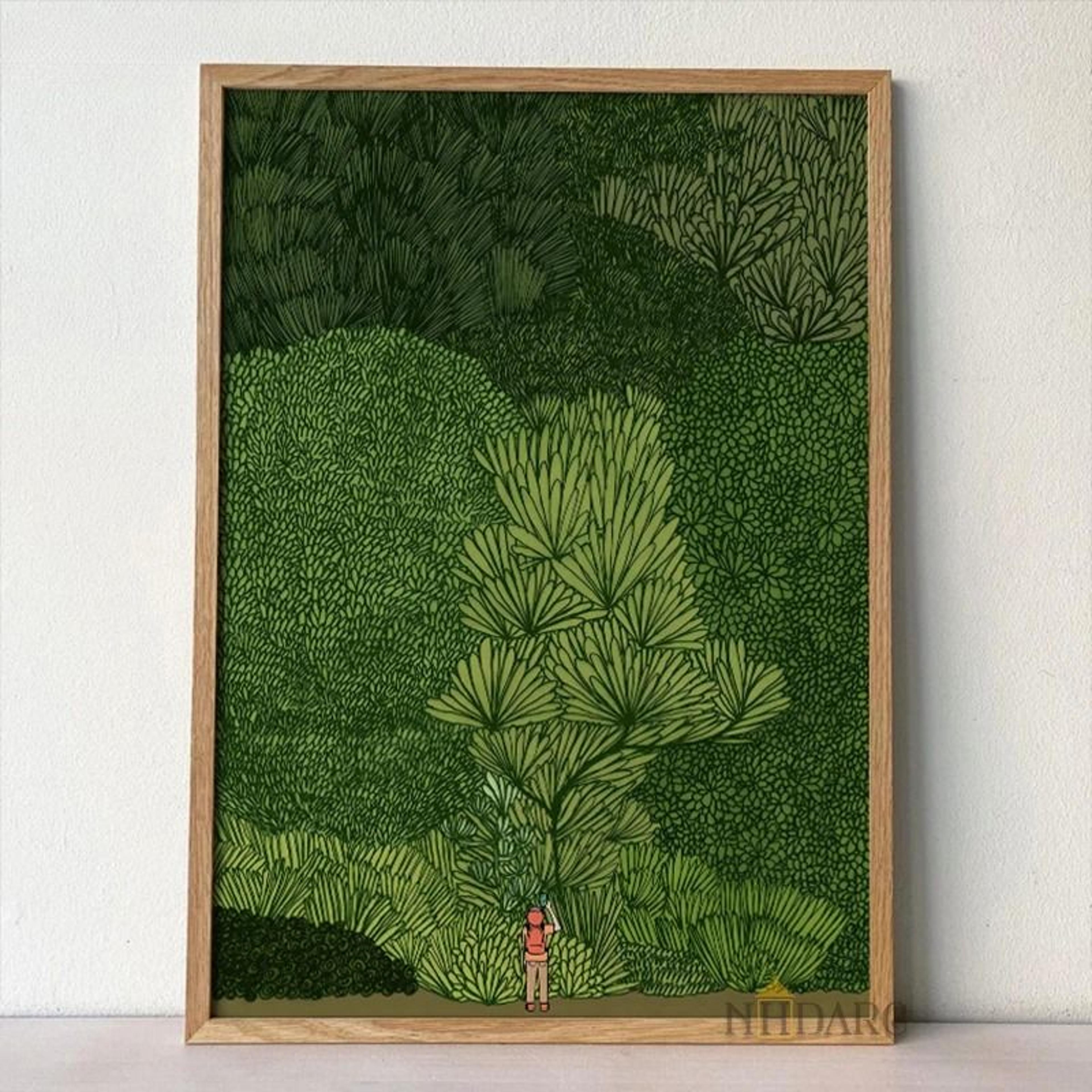 scandinavian green forest jungle exploration canvas wall art decoration