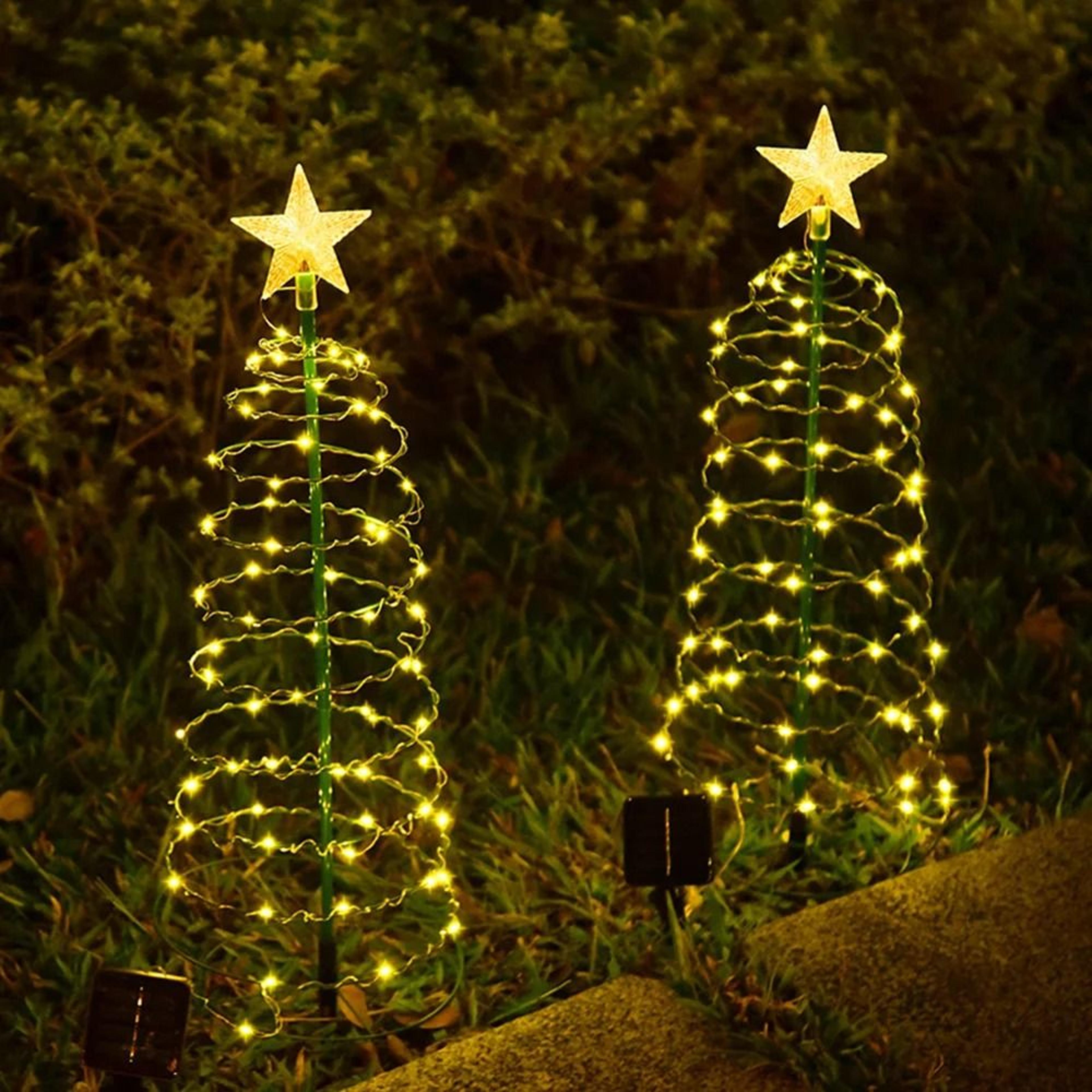 solar garden christmas tree lights