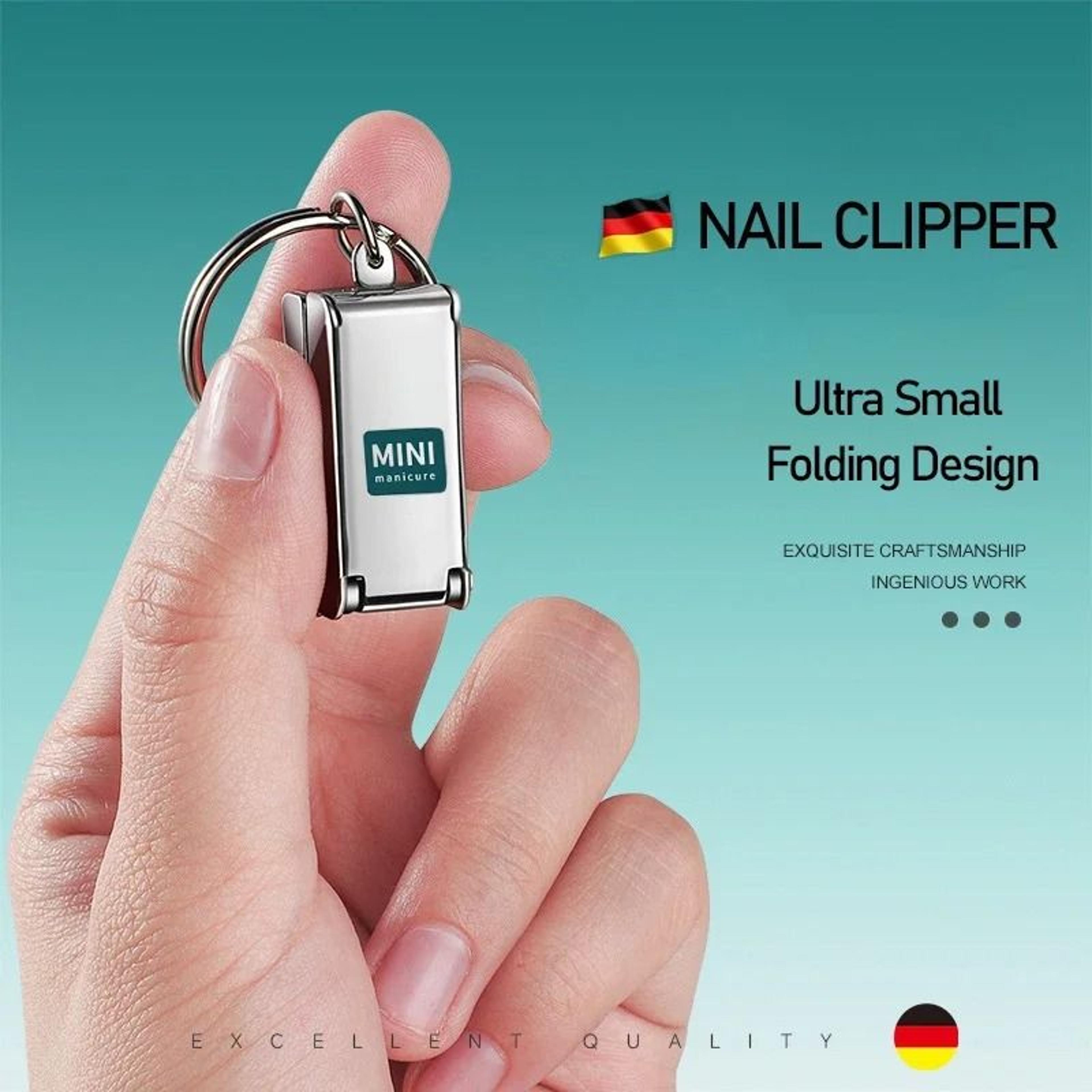 stainless steel foldable mini nail clipper with nail file