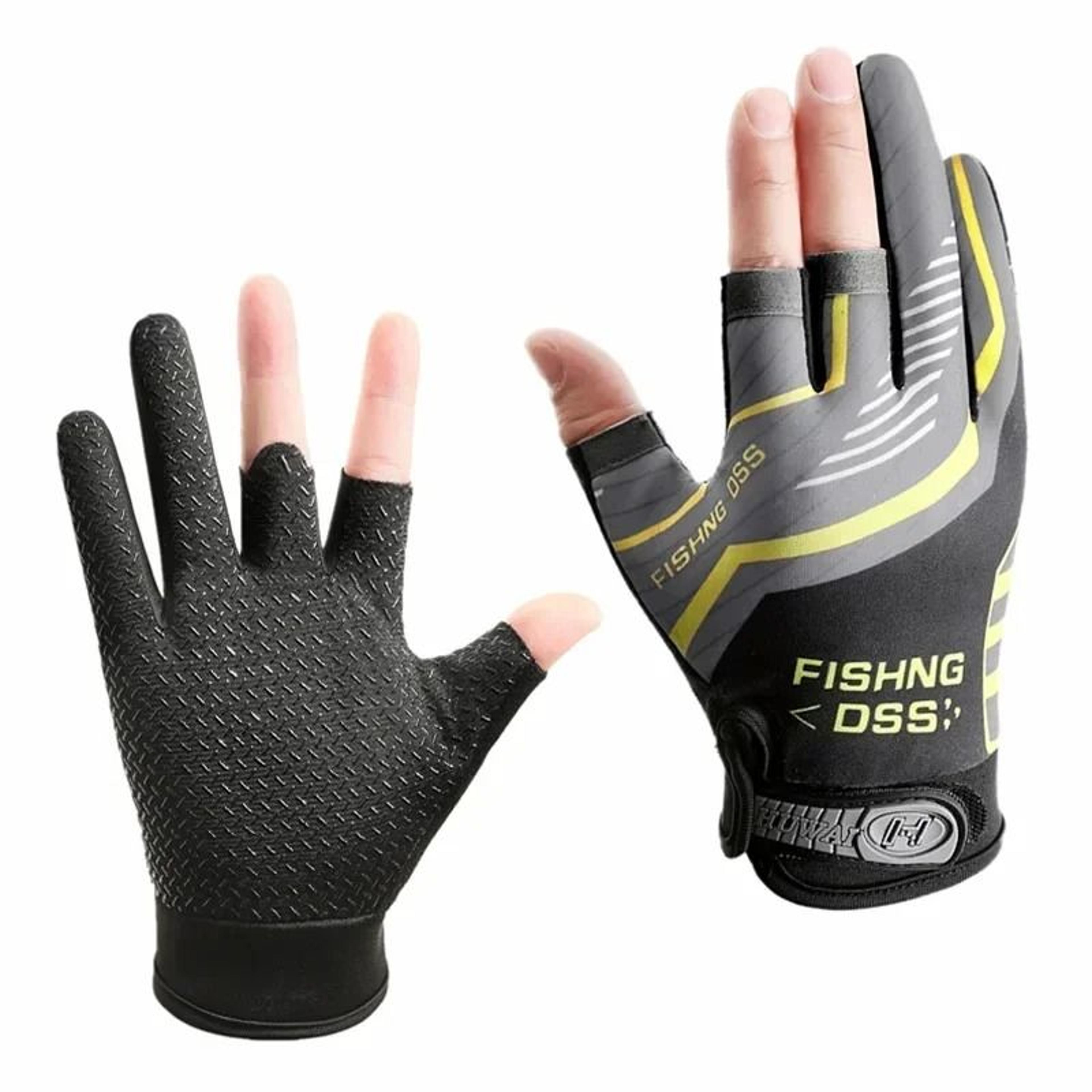 summer breathable three finger fishing gloves with anti slip design