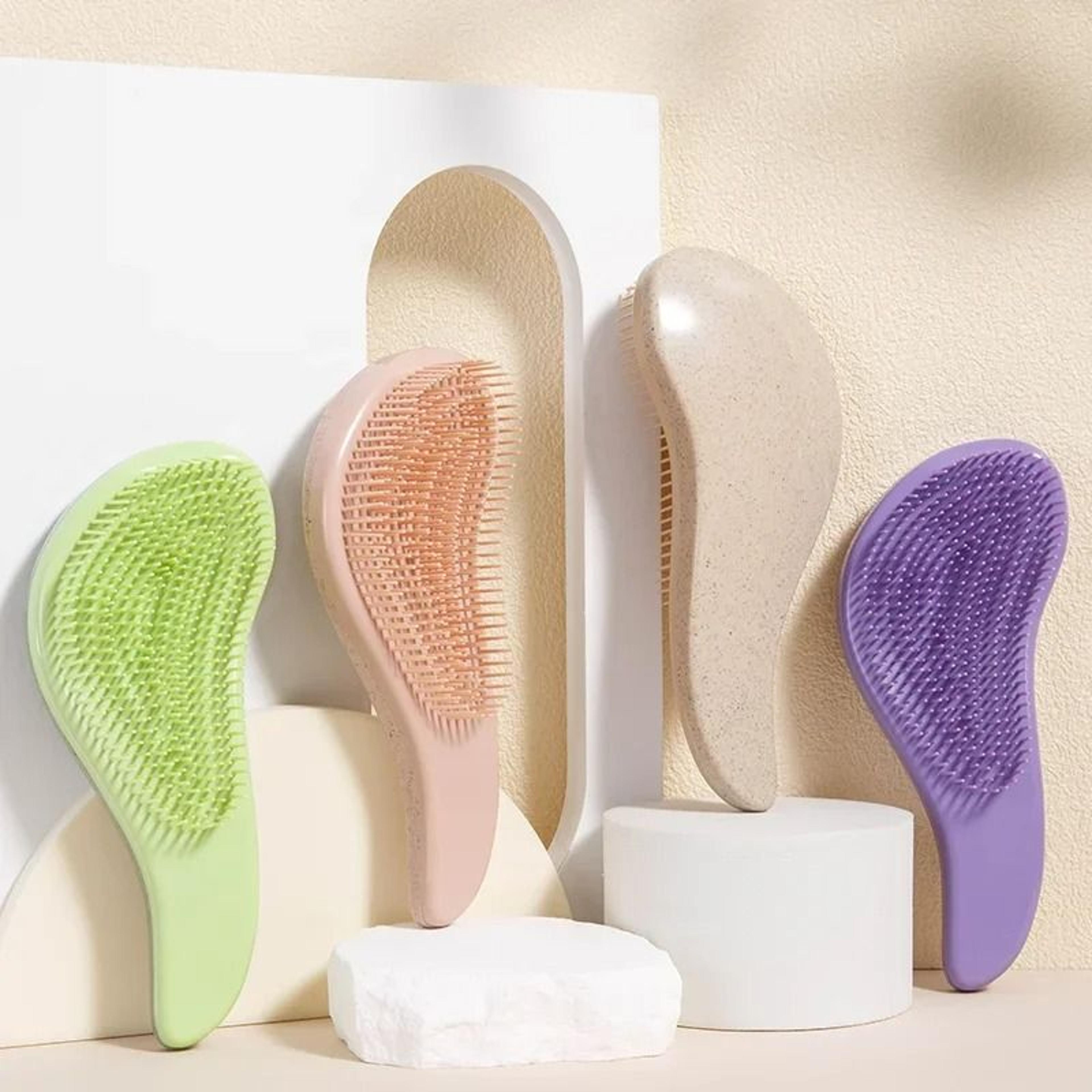 magic detangling hairbrush soft wheat straw scalp massage anti static grooming comb