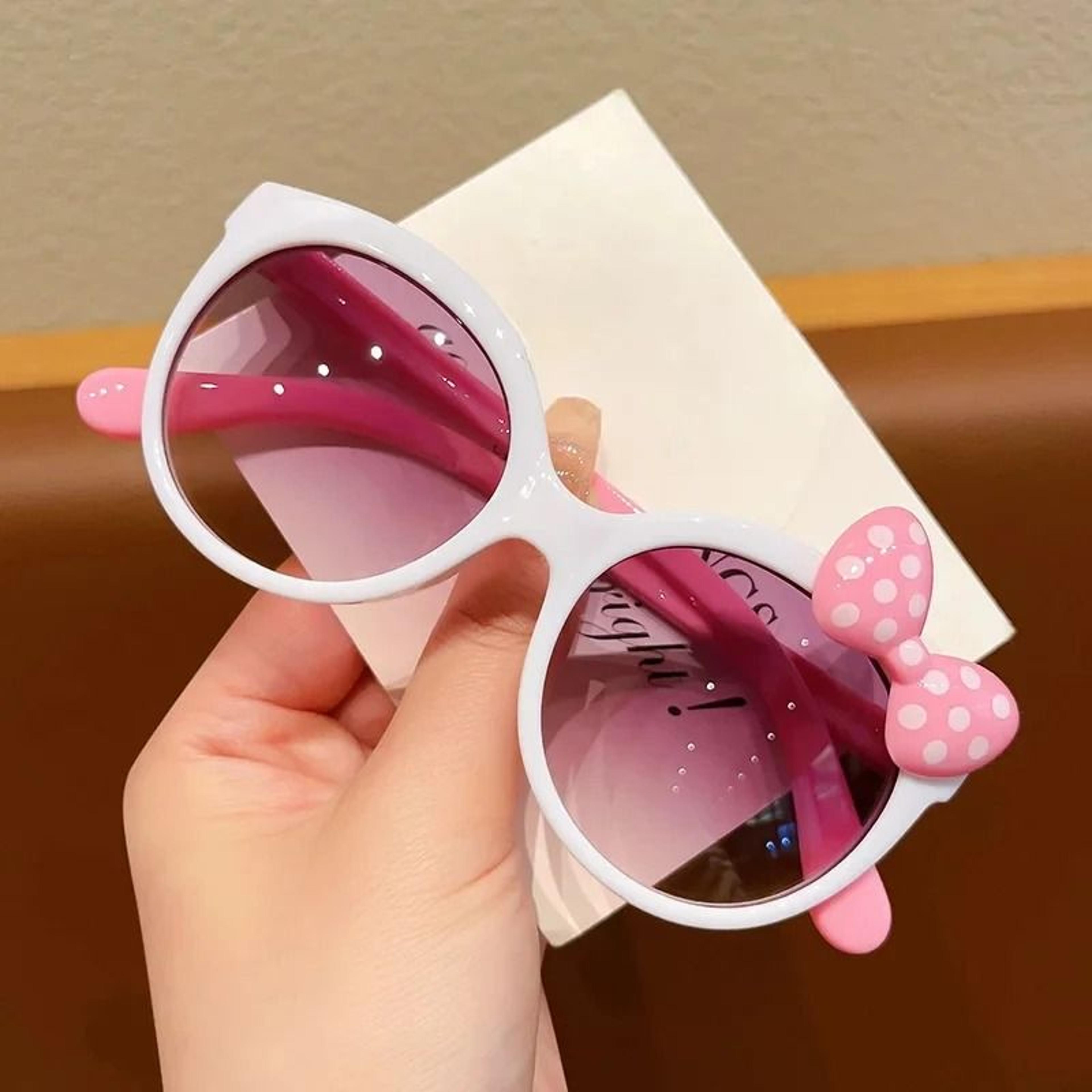 kids bow decor big frame sunglasses outdoor party vacation travel glasses