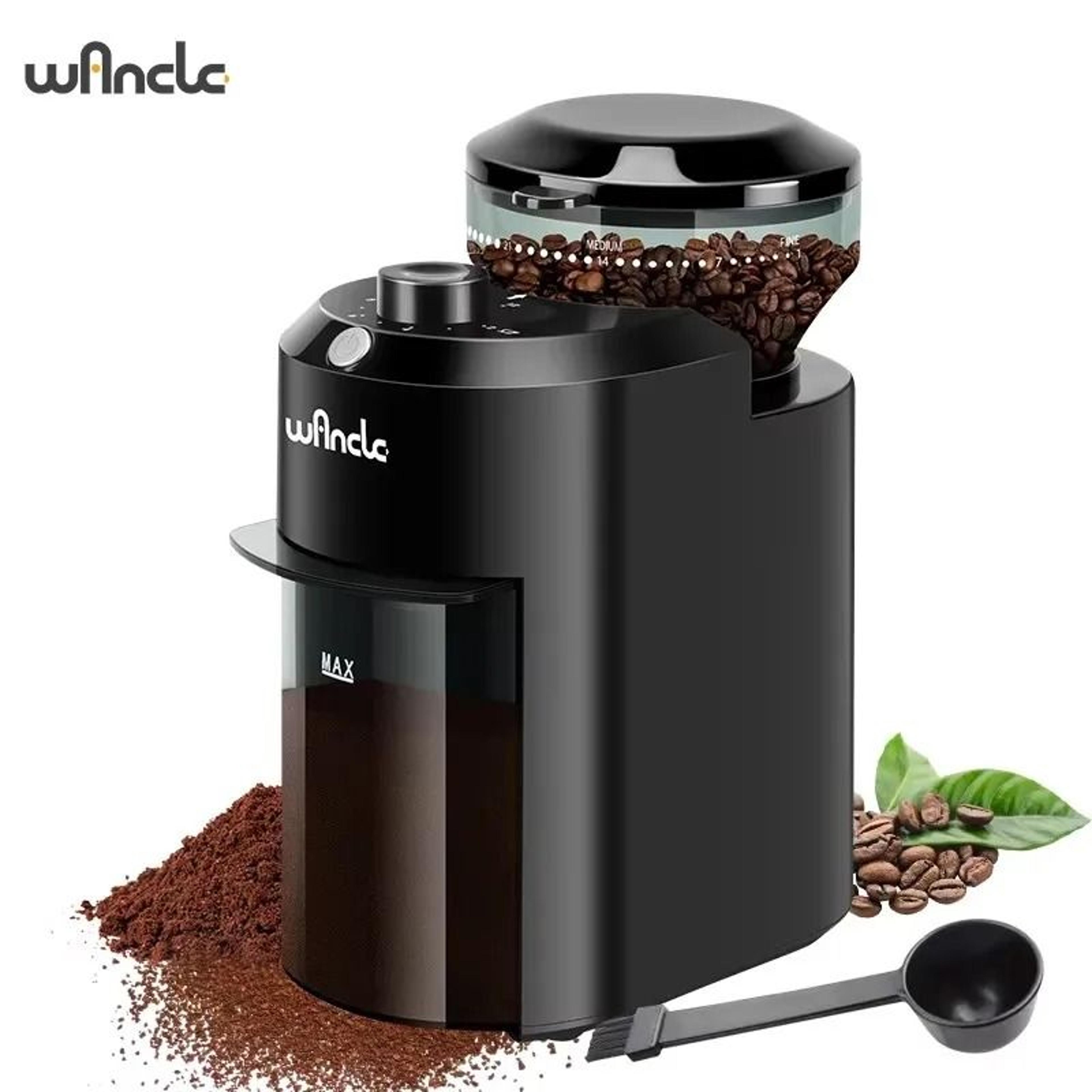 wancle electric burr coffee grinder with adjustable conical burr mill and 28 grind settings