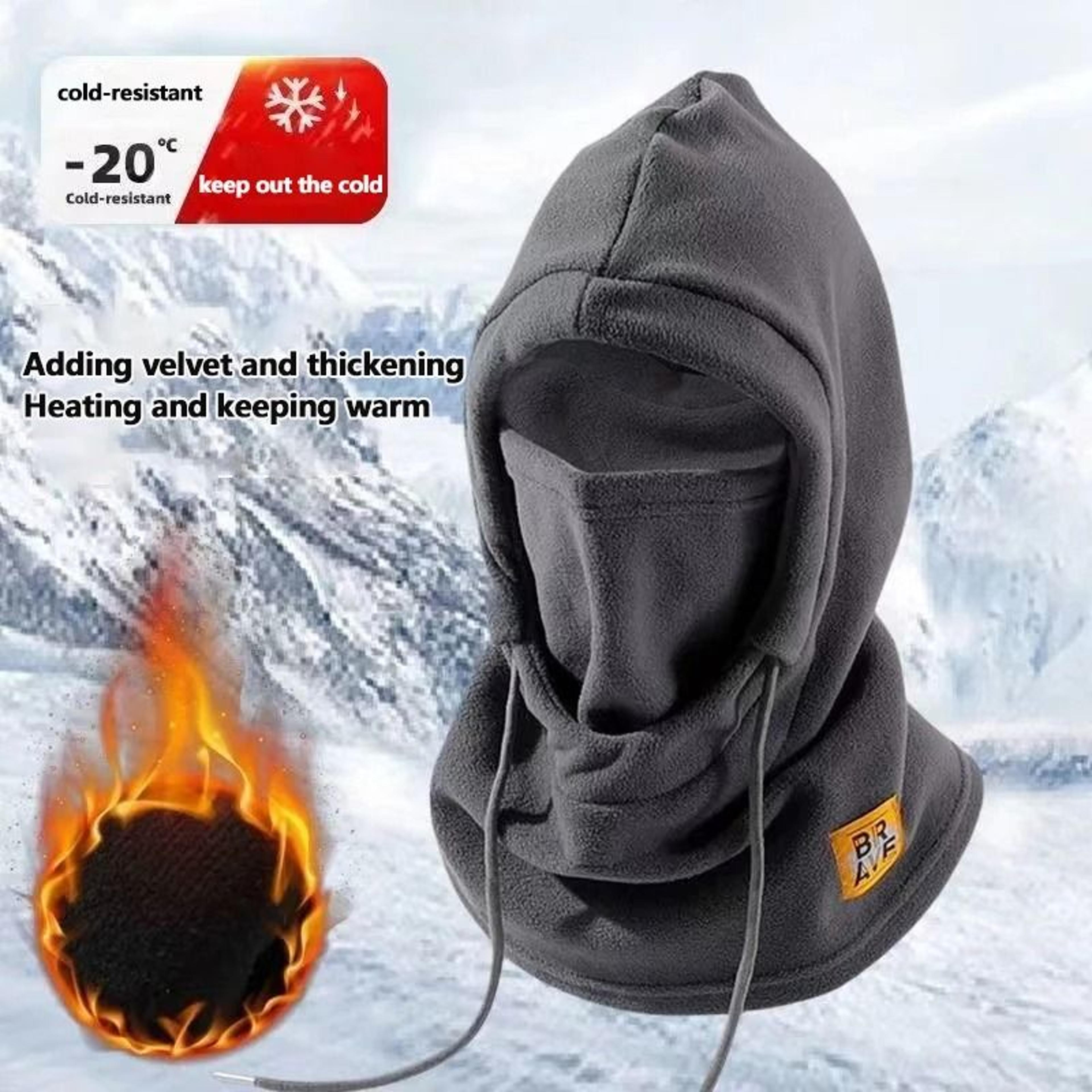 winter warm hooded hat windproof polar fleece ski neck cover