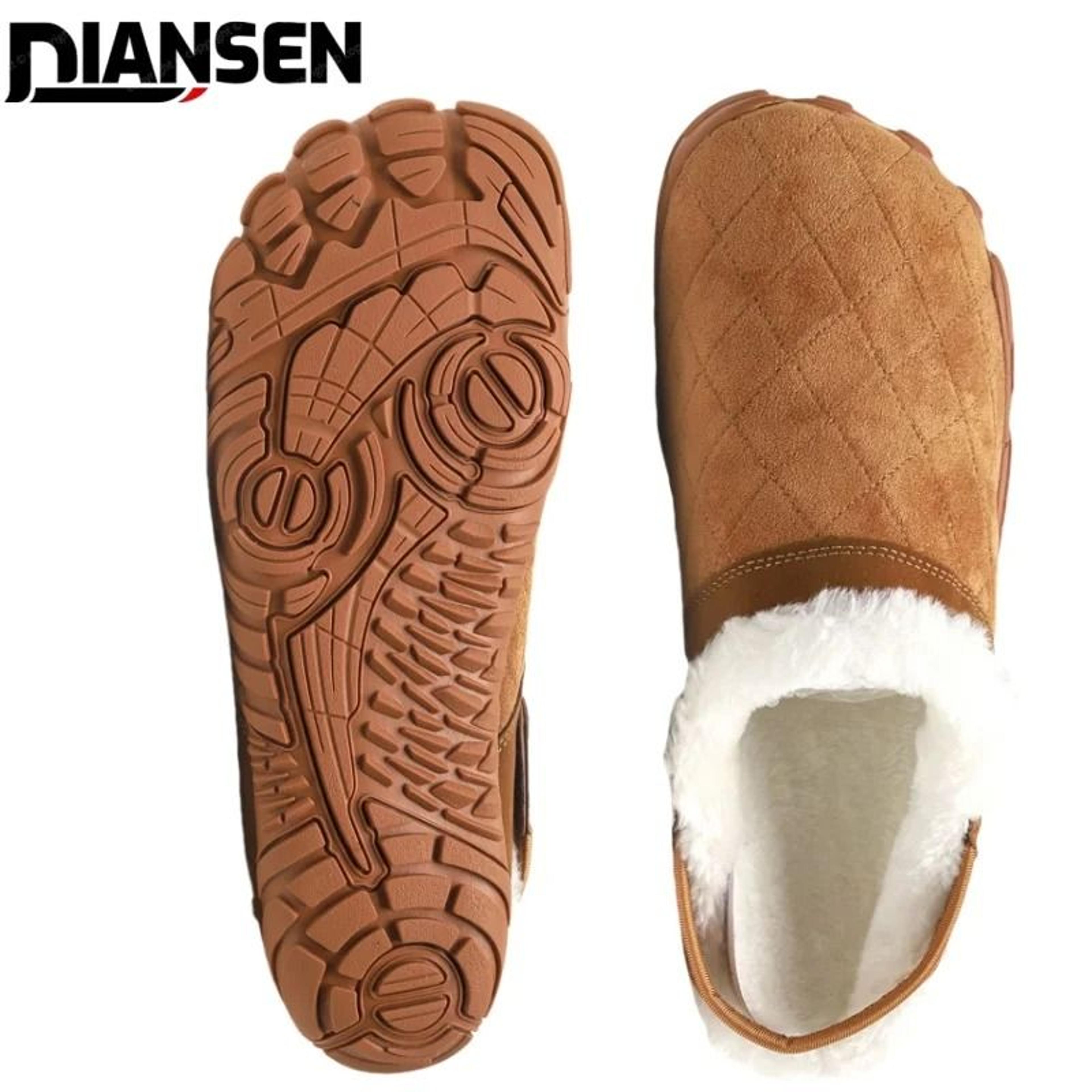 chamois leather flip flops indoor winter warm wide toe house slippers