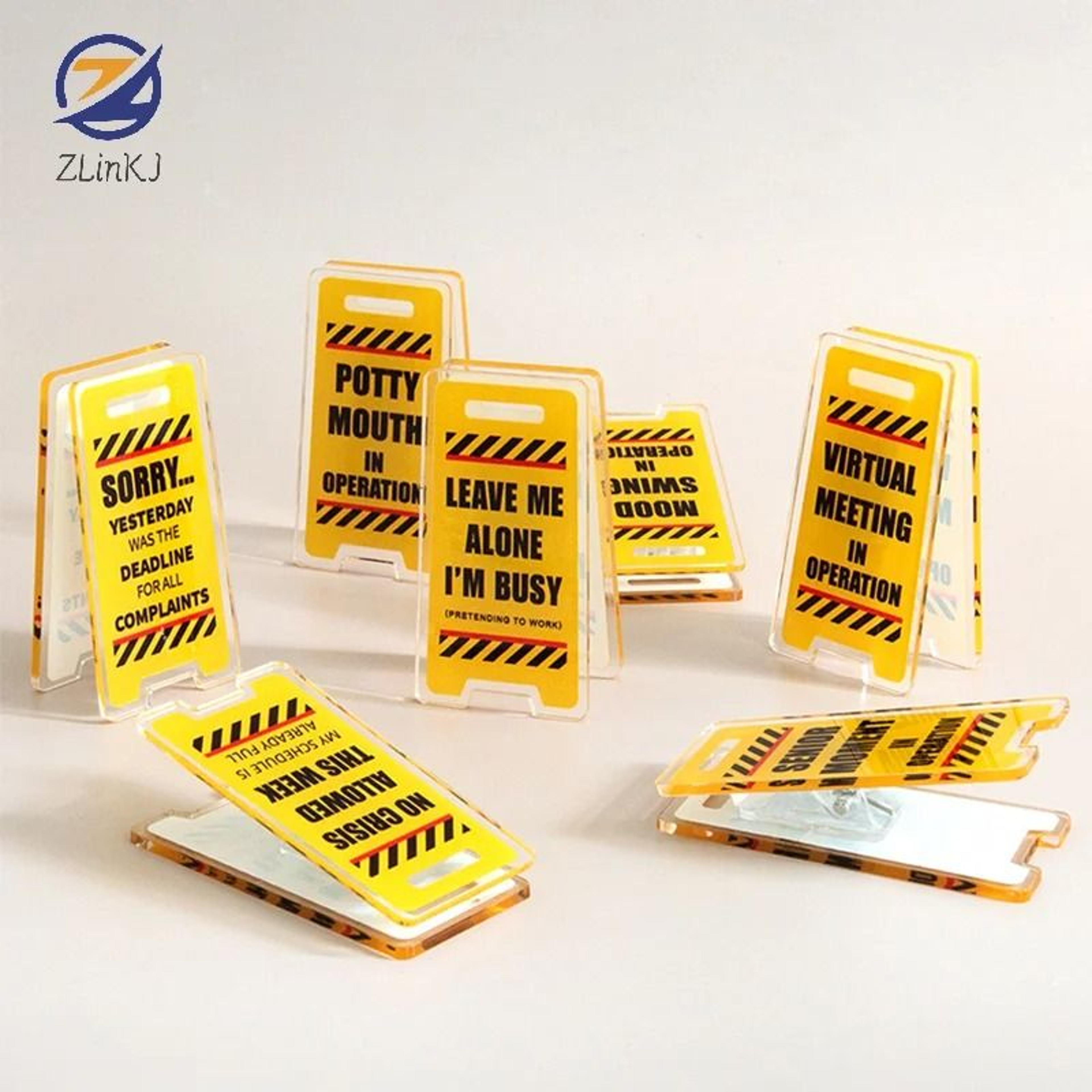 mini warning board acrylic desk sign leave me alone im busy