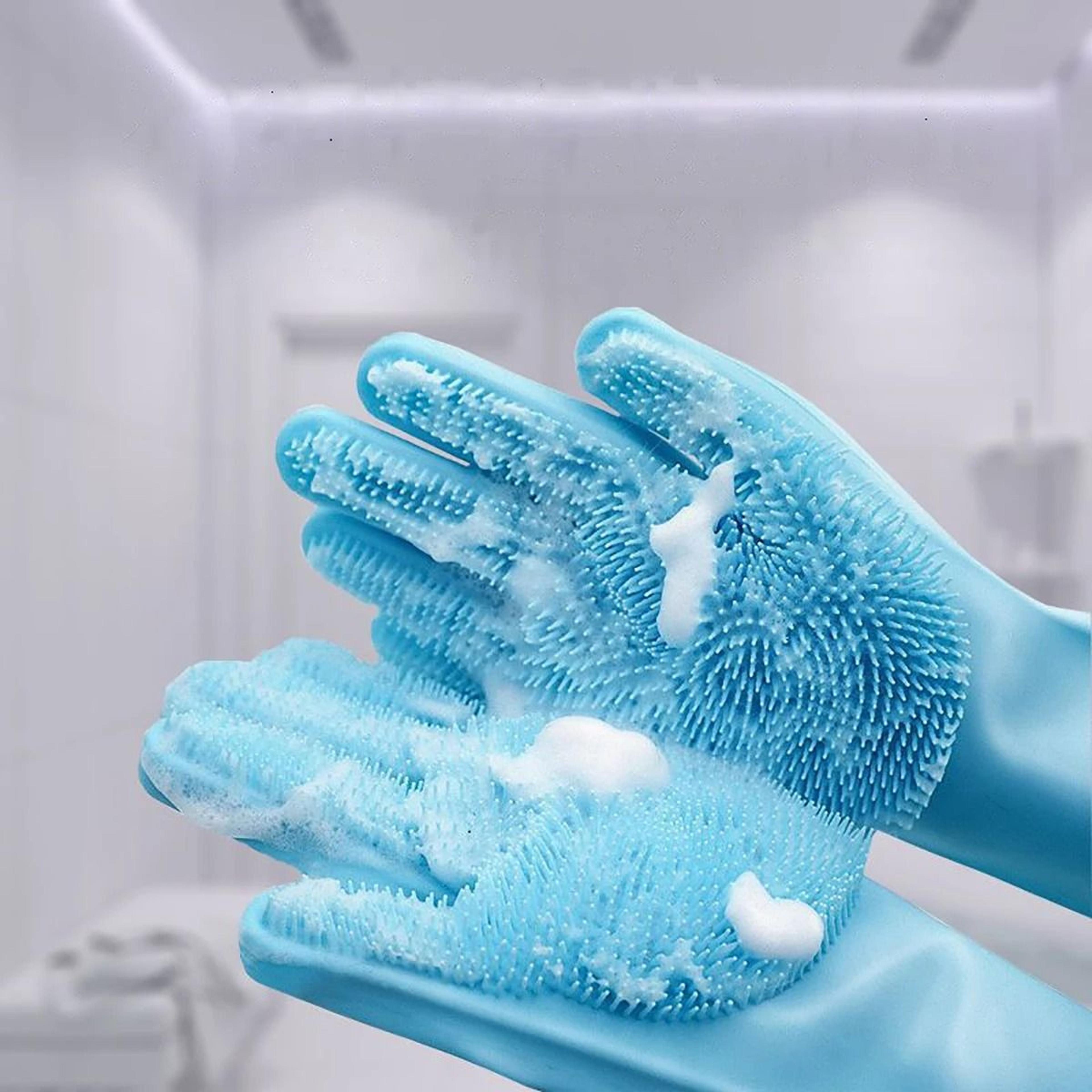 silicone pet grooming and bathing gloves for hair removal and cleaning