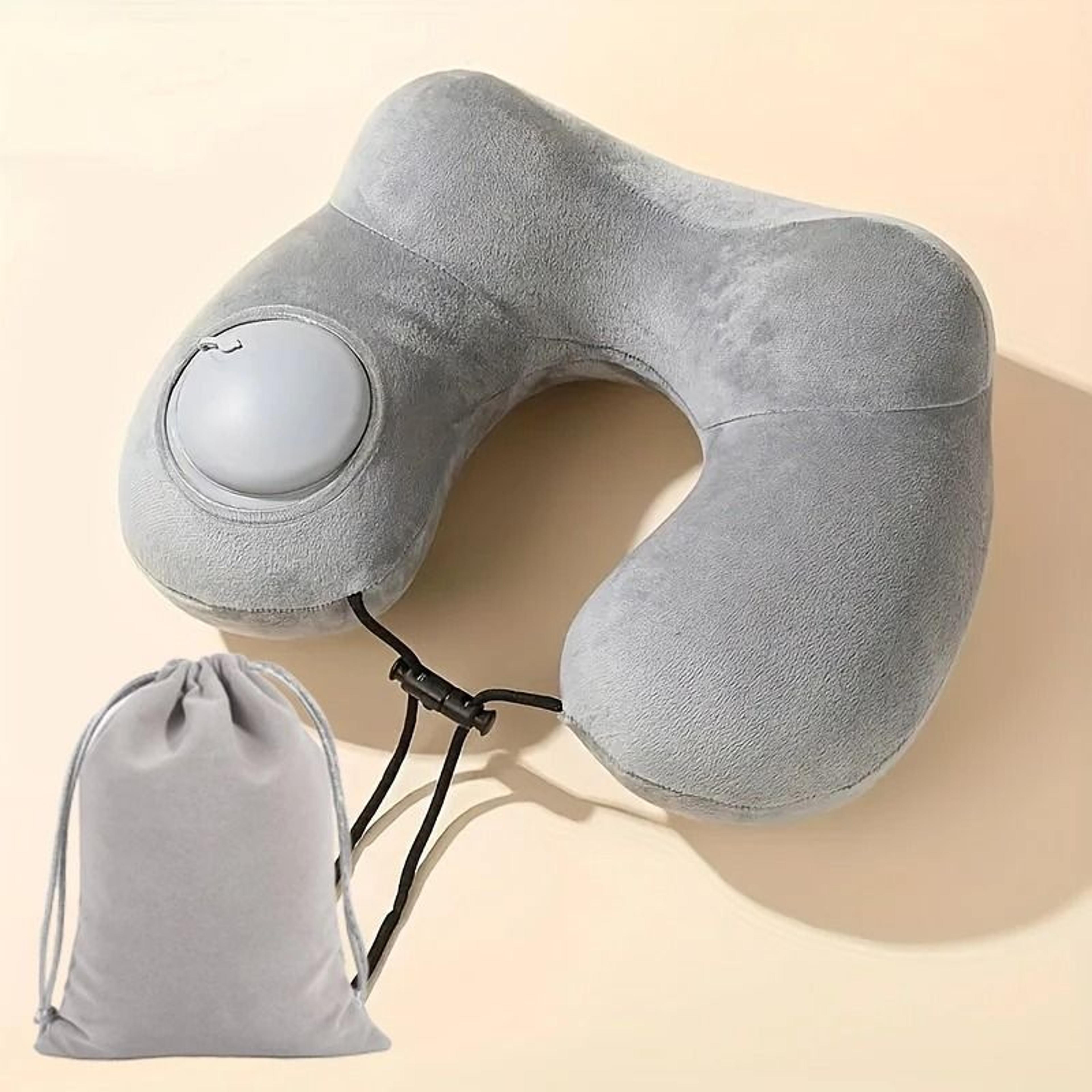 u shaped inflatable travel pillow portable air neck support cushion