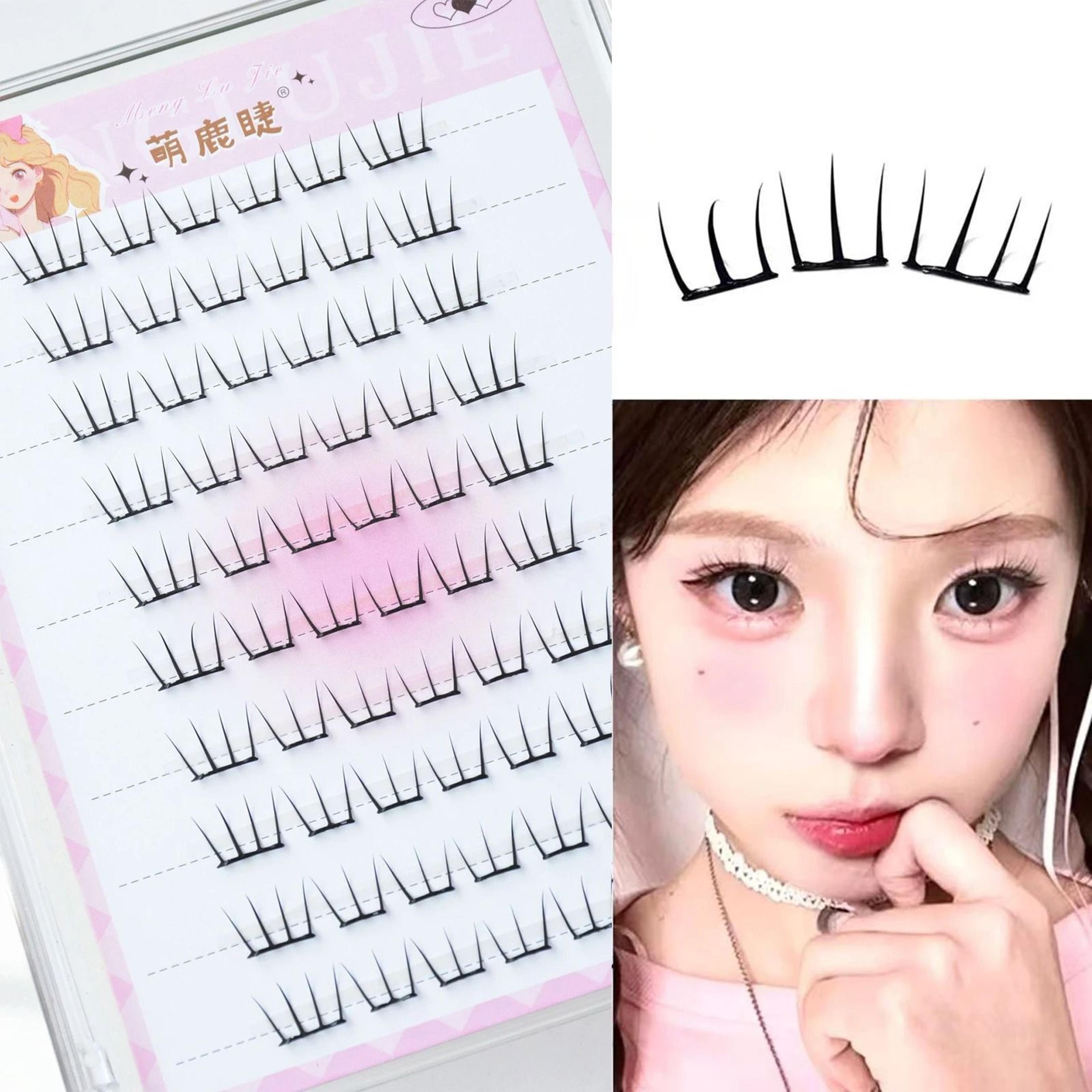 self adhesive individual eyelashes fluffy cluster manga style lash extensions