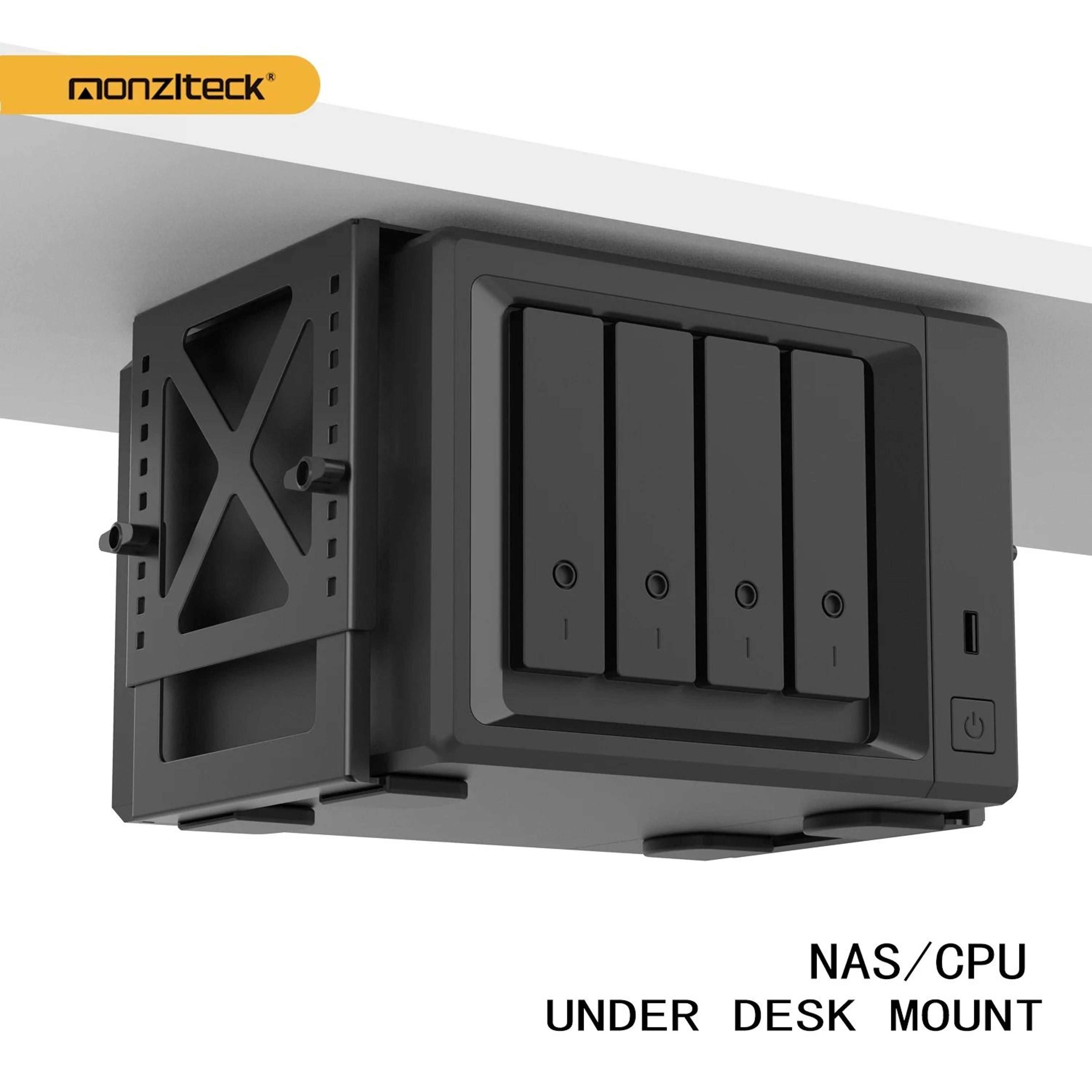 adjustable under desk pc or nas mount bracket holder