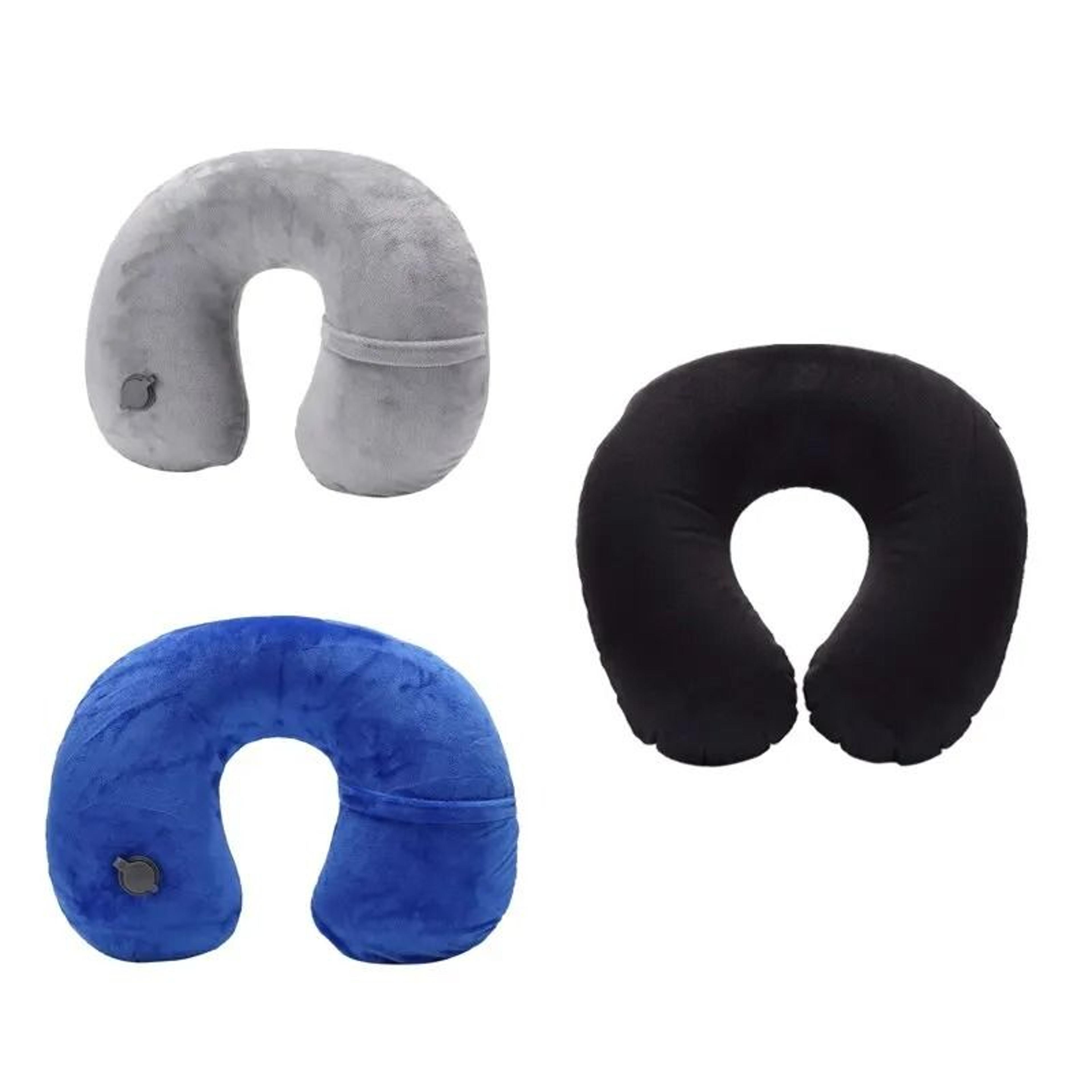 u shaped inflatable travel pillow portable neck support cushion