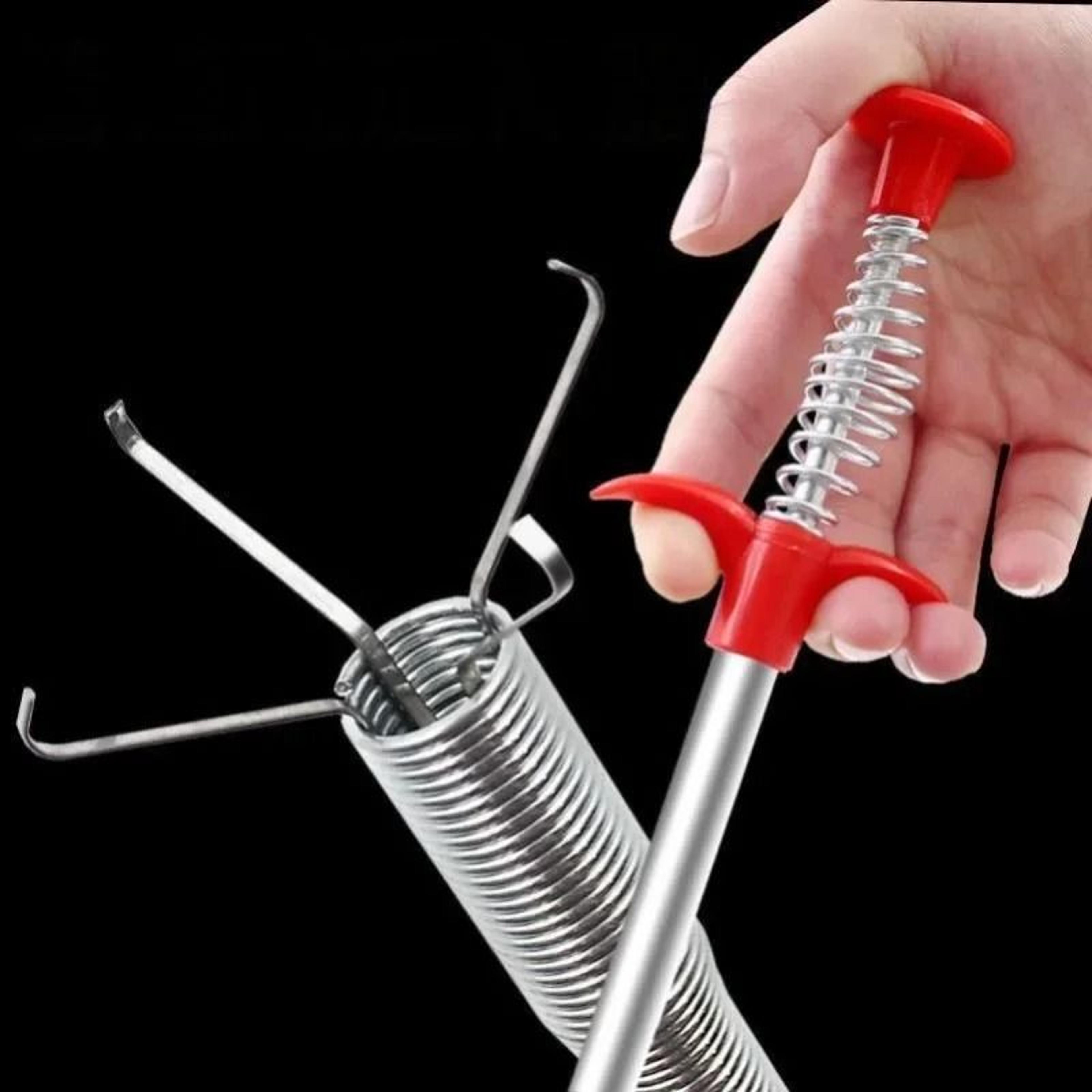 hand pinch cleaning sewer pipe plunger four claw telescopic drain opener