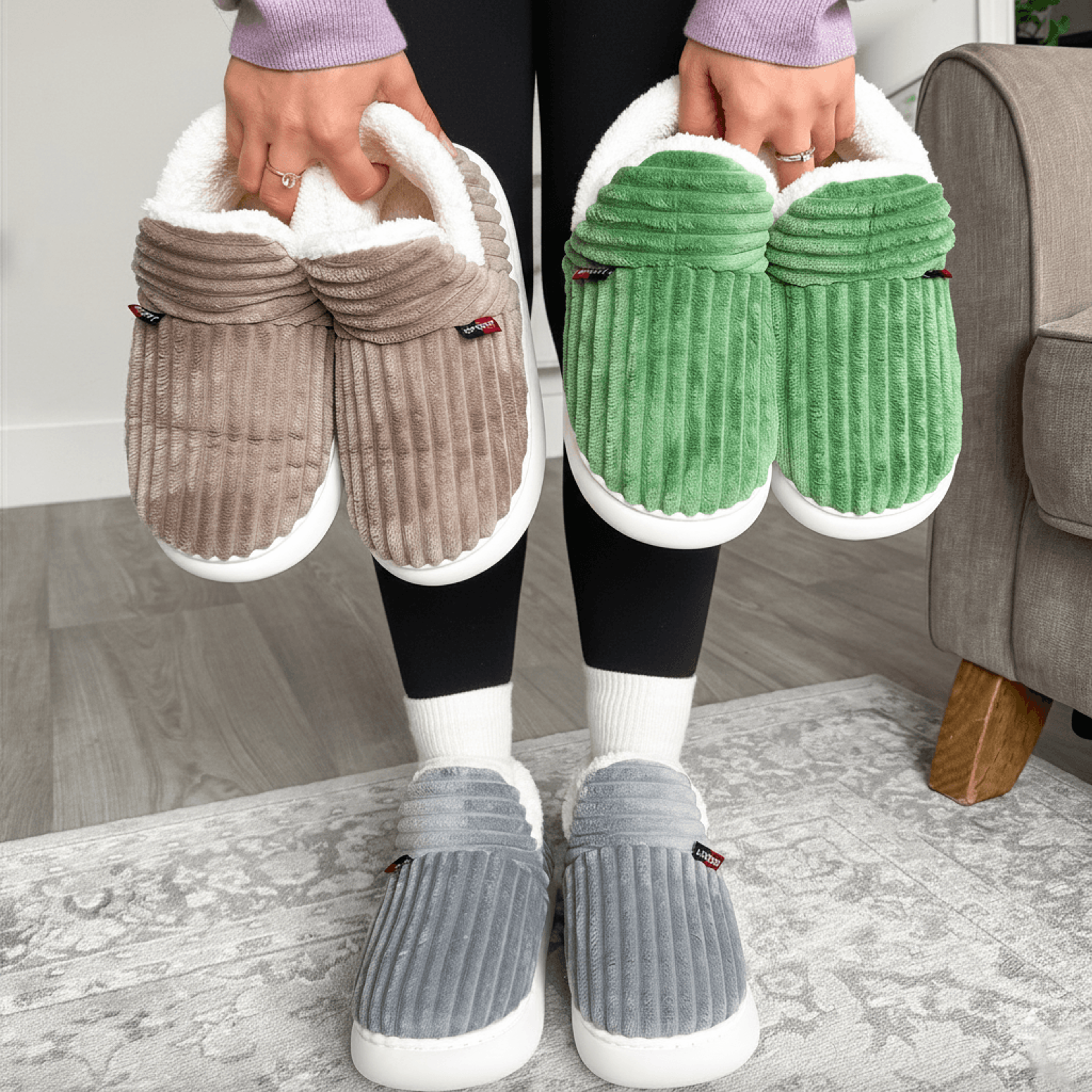soft fuzzy winter slippers for women with plush lining and non slip sole for indoor warmth and all day comfort