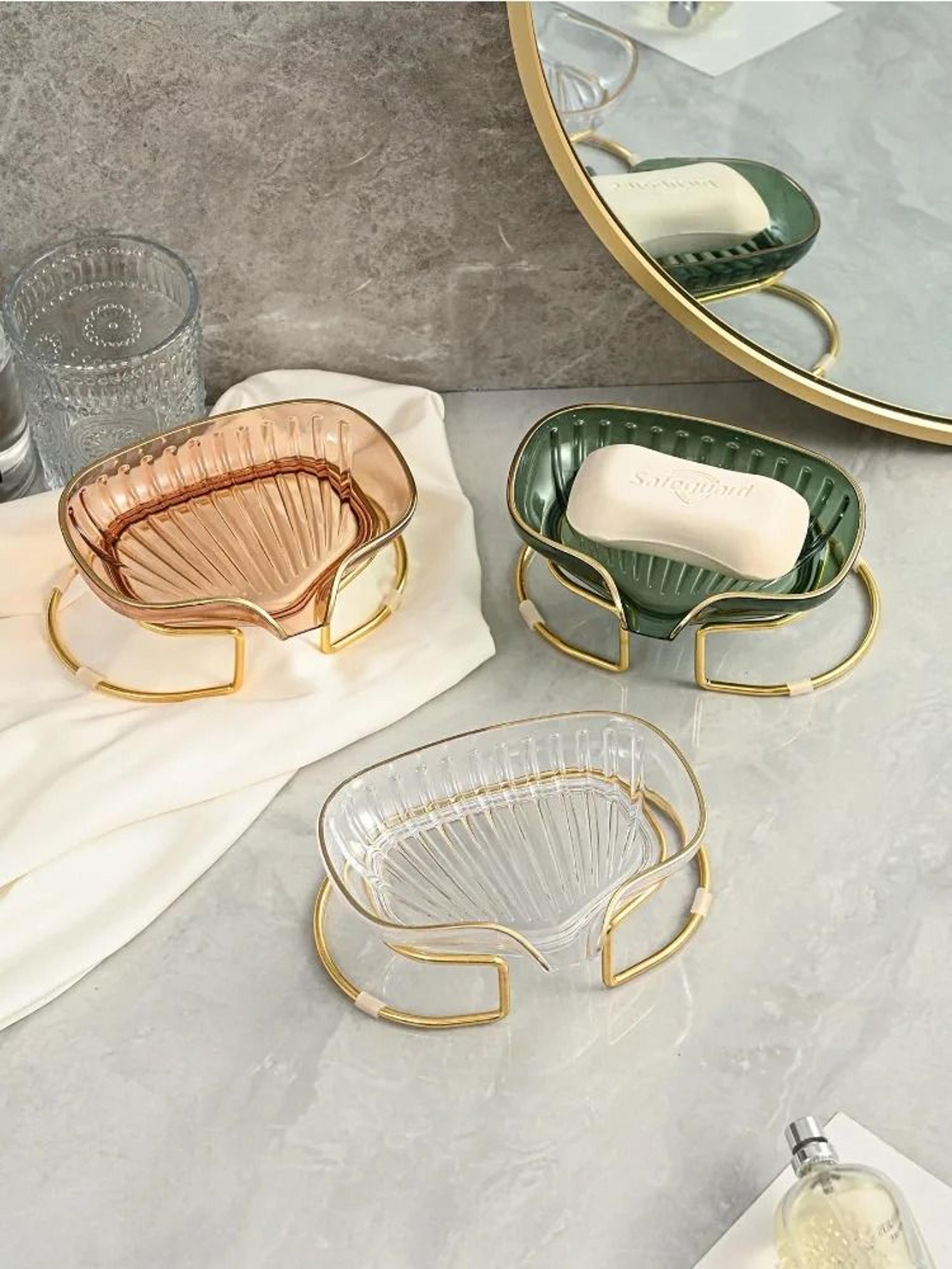 bathroom soap dish luxury shower soap holder with drain water storage tray