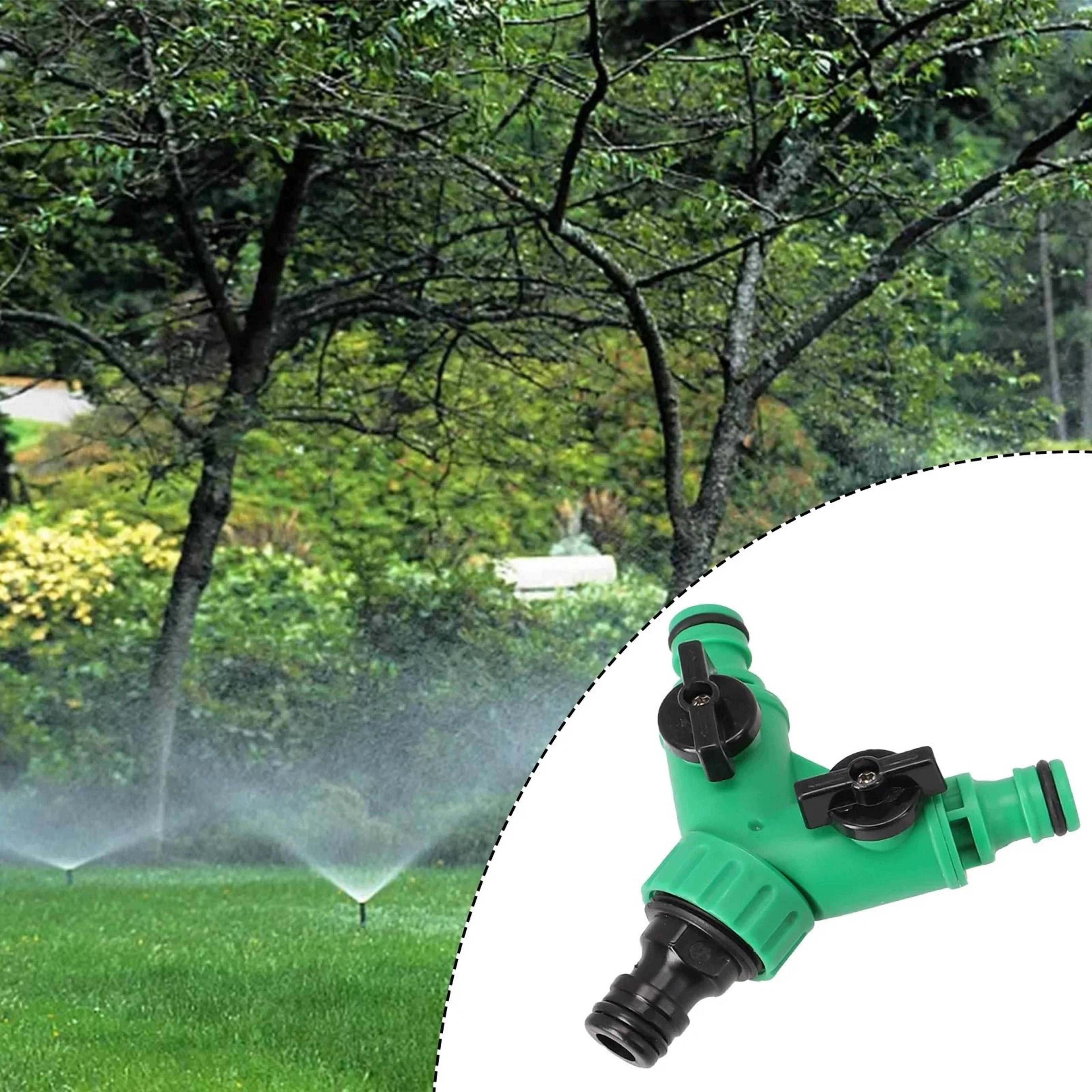 garden water pipe connector y shape hose splitter with valve plastic two way adapter