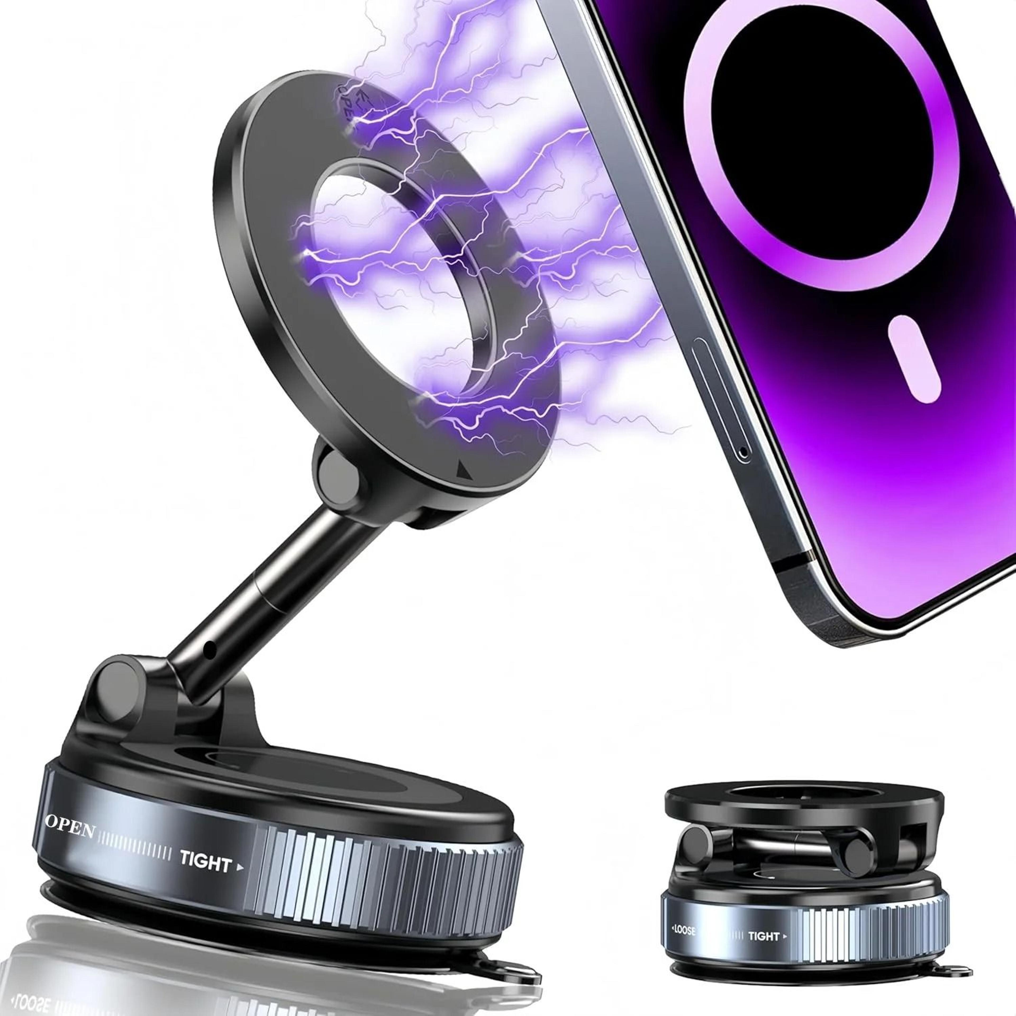 super strong n52 magnetic phone holder with 360 degree rotation and foldable vacuum suction mount