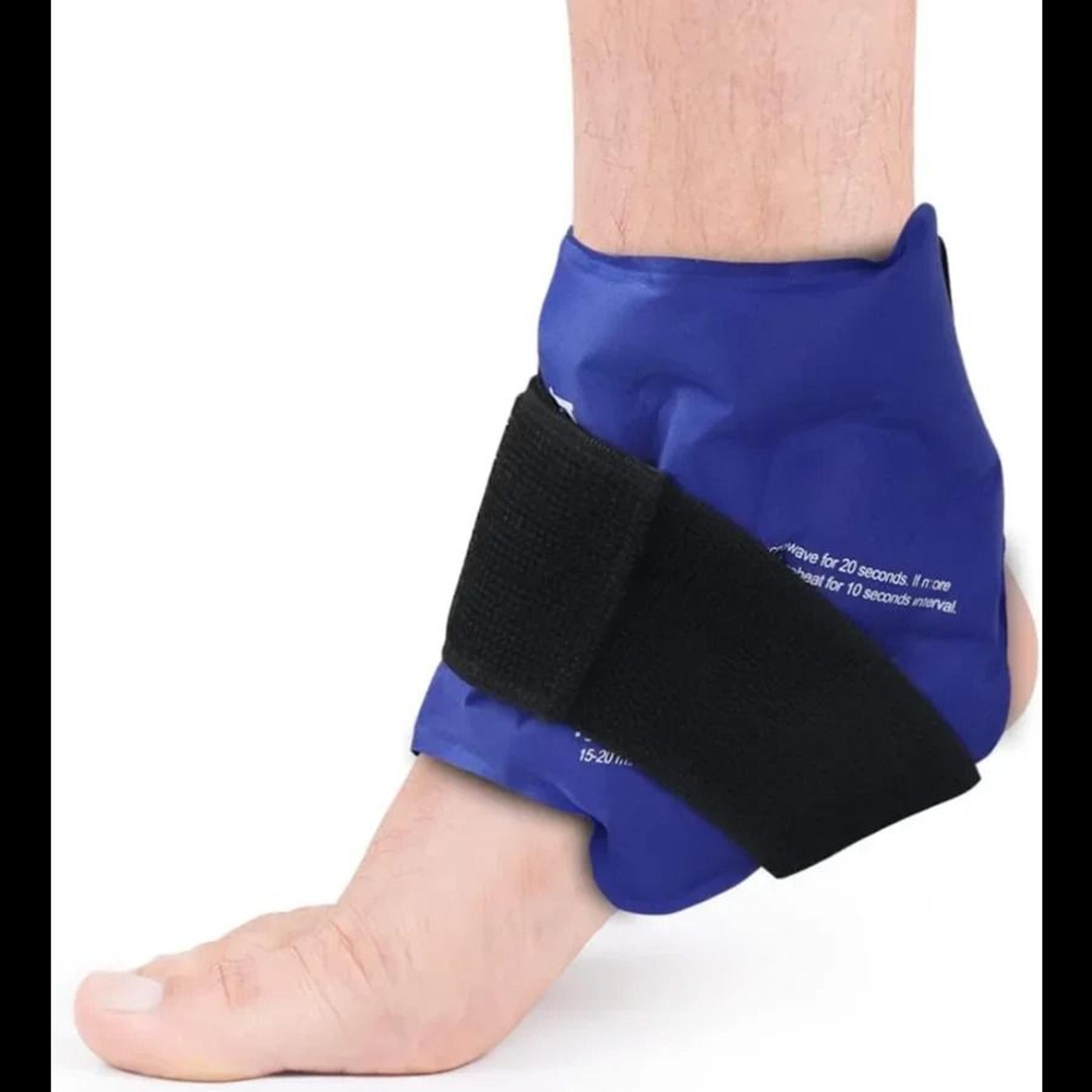 reusable ankle ice pack wrap for hot and cold therapy with adjustable strap for pain relief and injury recovery