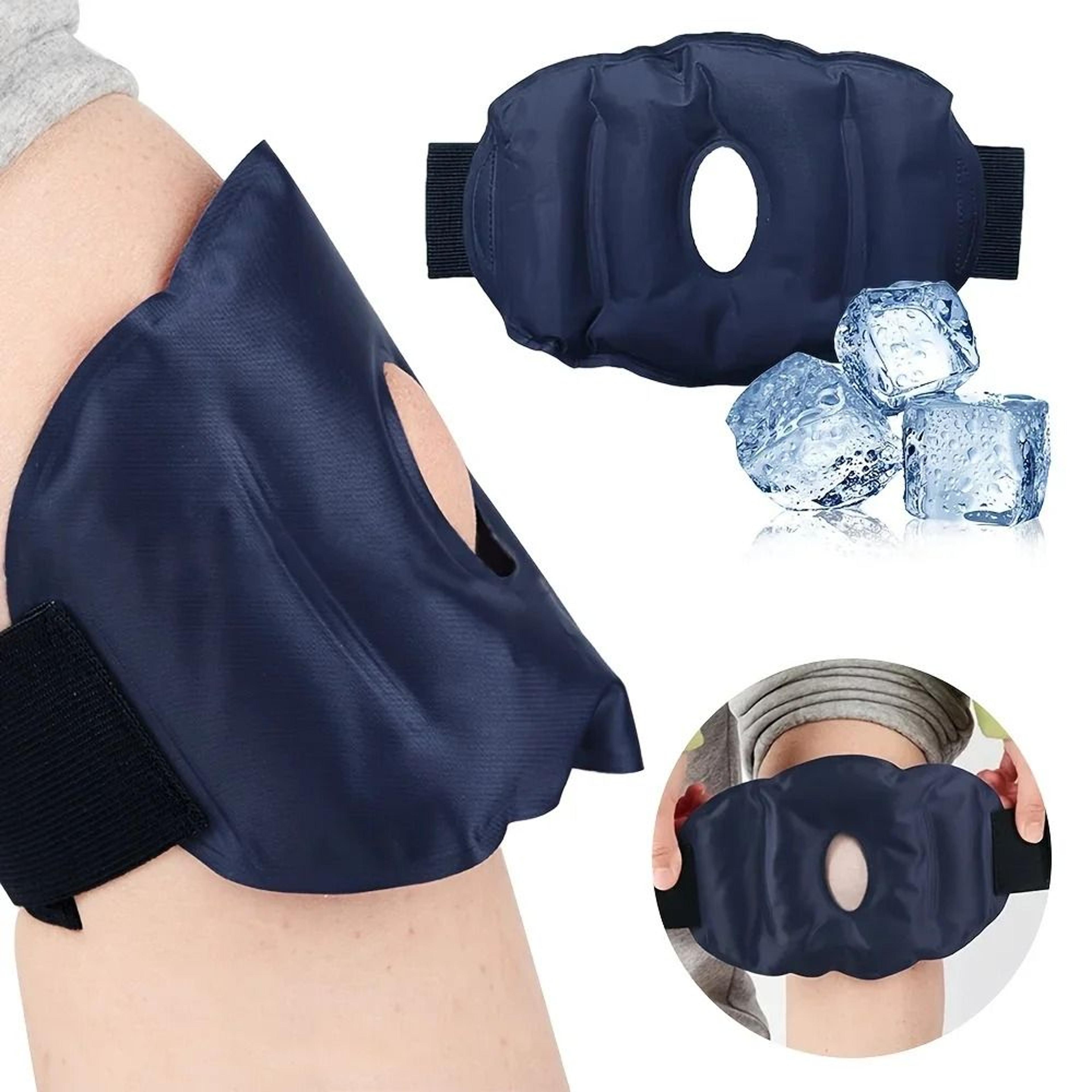 reusable gel knee ice pack wrap for hot and cold therapy with adjustable strap