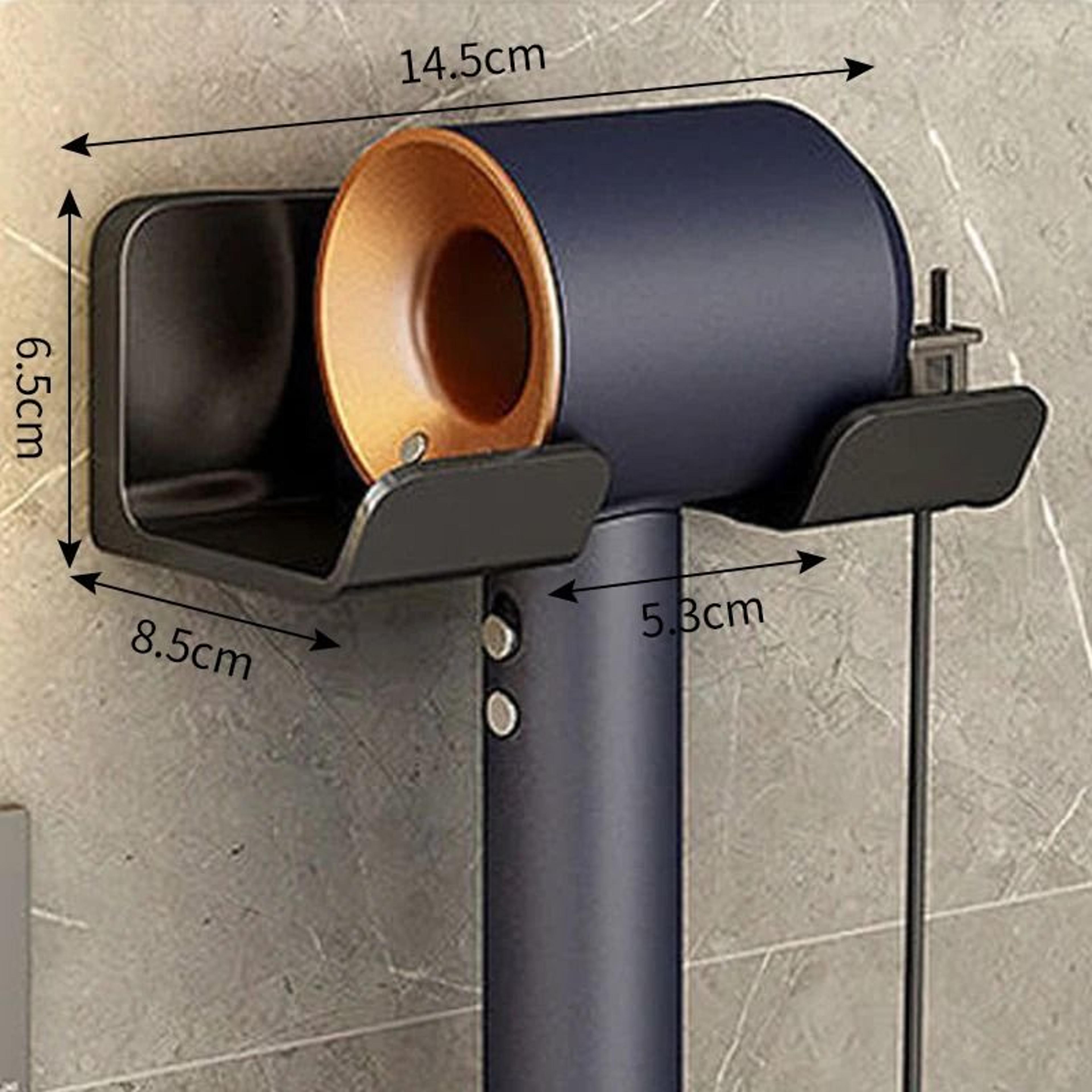wall mounted hair dryer holder for bathroom organization