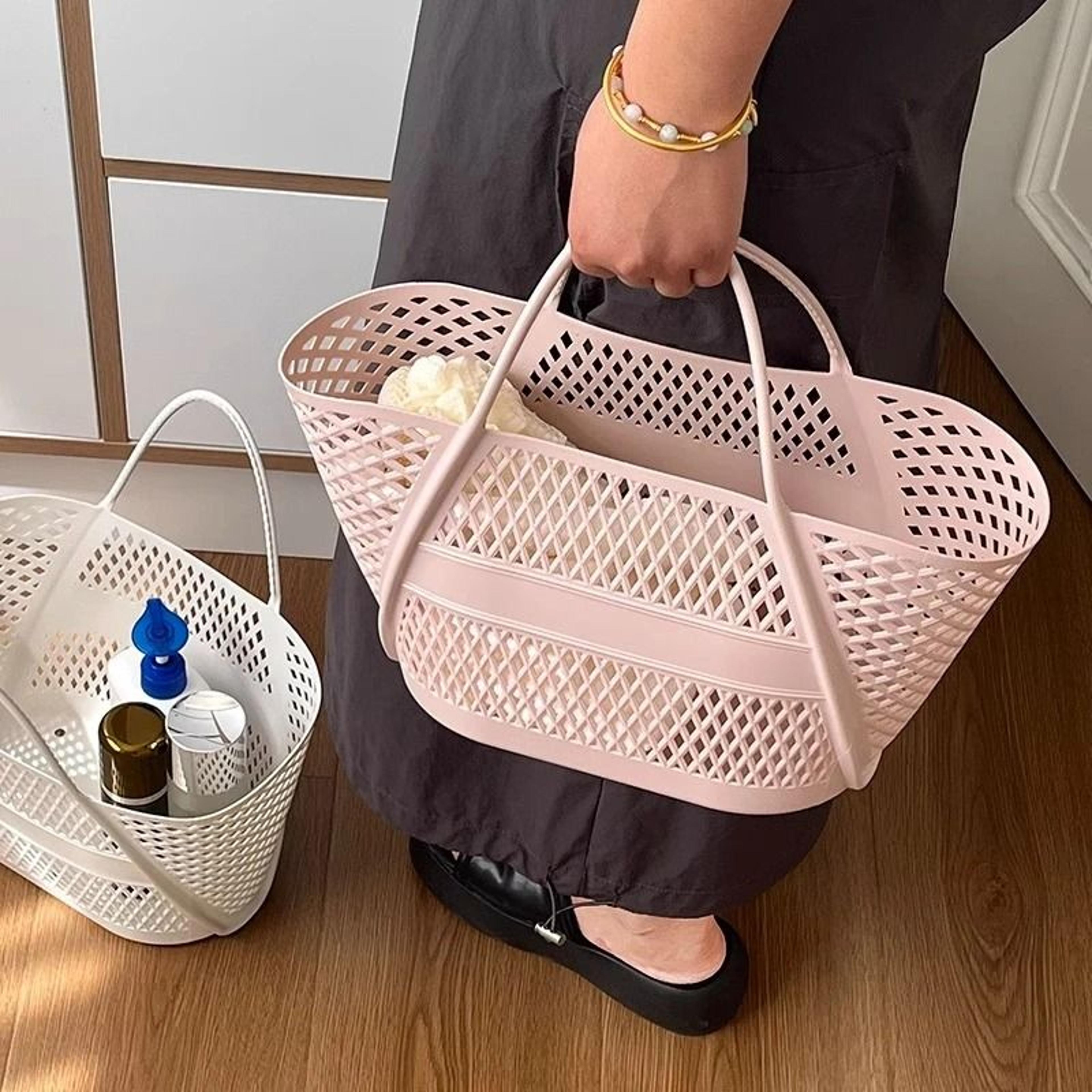 swimming bathing handle basket student bathing basket bathroom storage basket