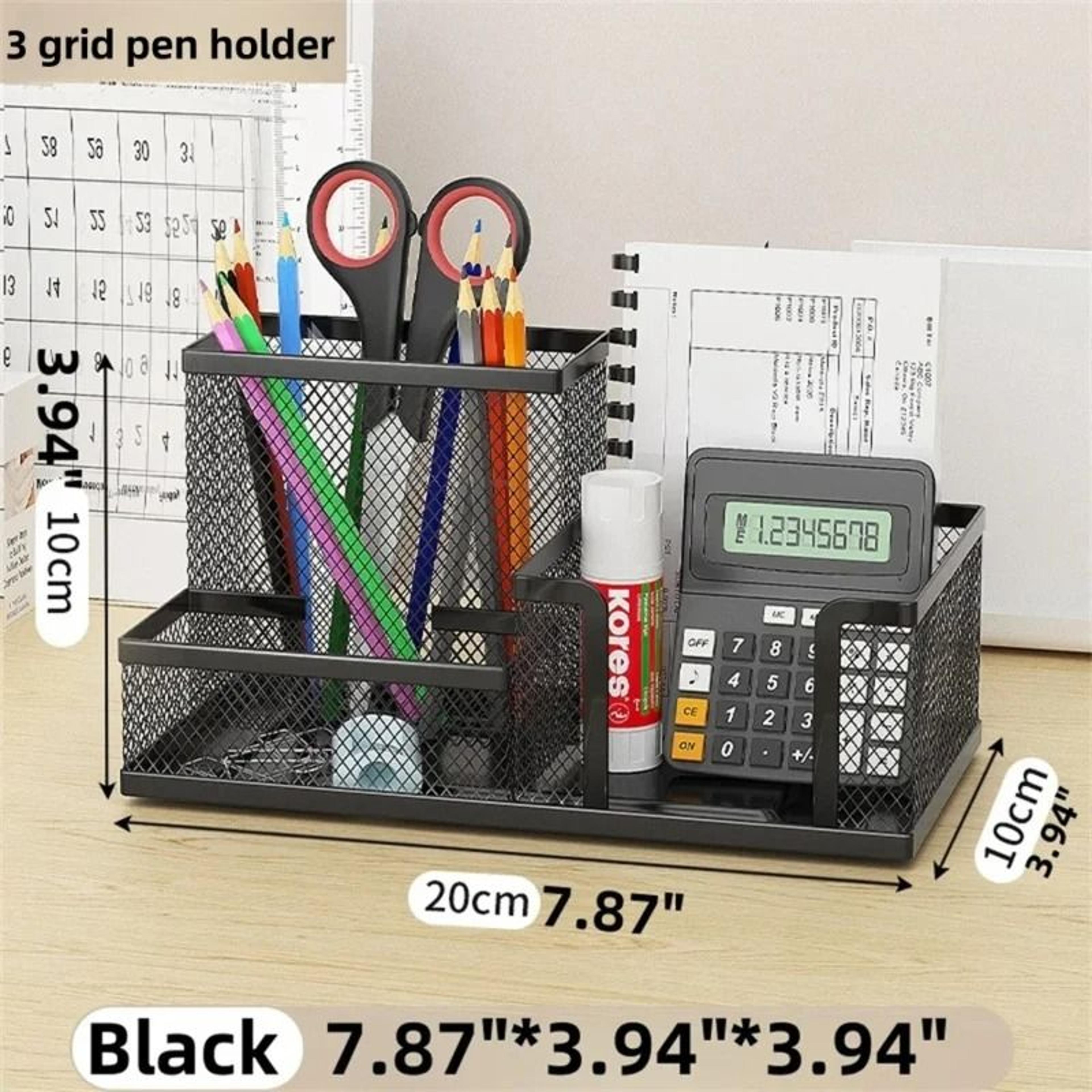 mesh desk organizer with multi compartments for office and workspace storage