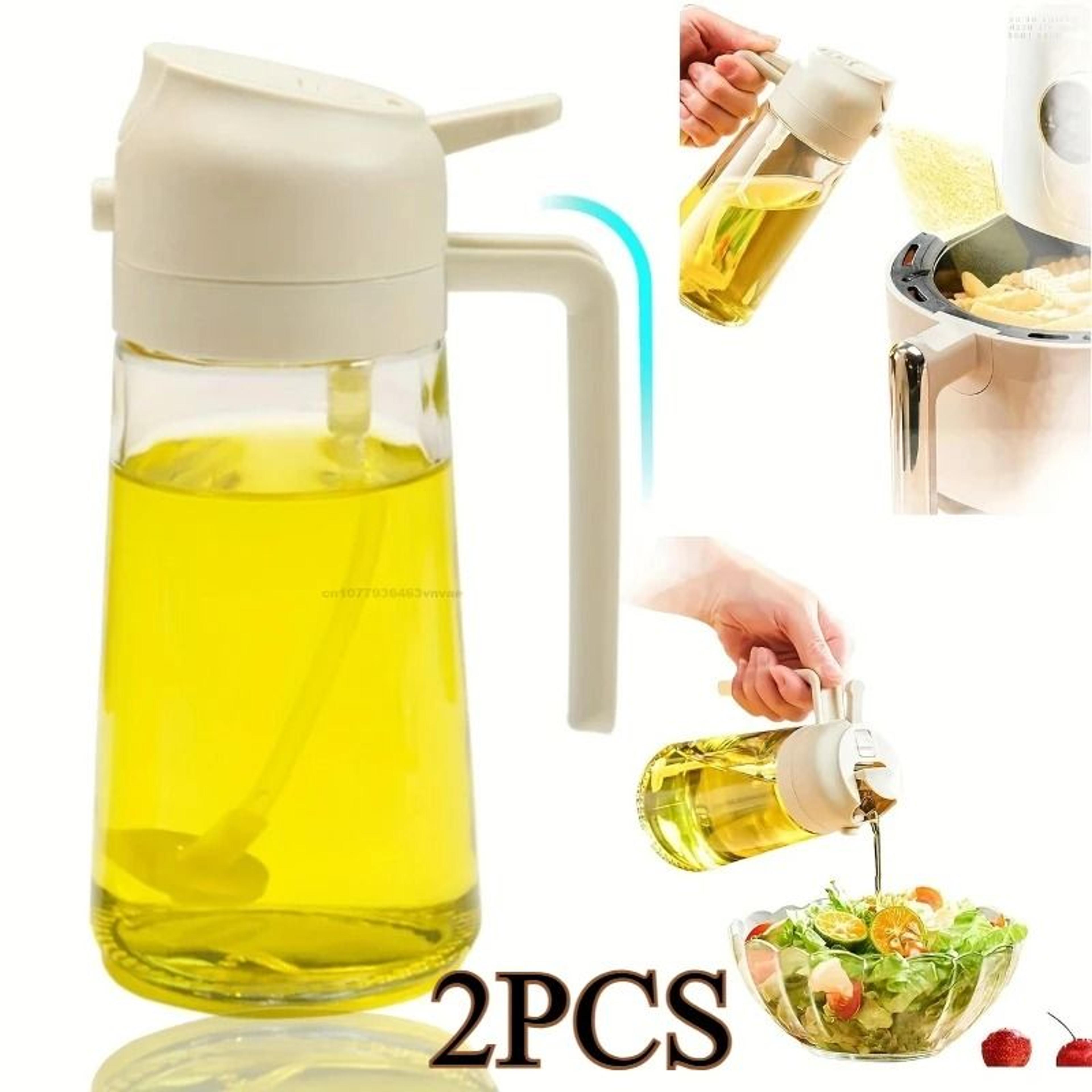 two in one olive oil dispenser and sprayer plastic bottle for kitchen use
