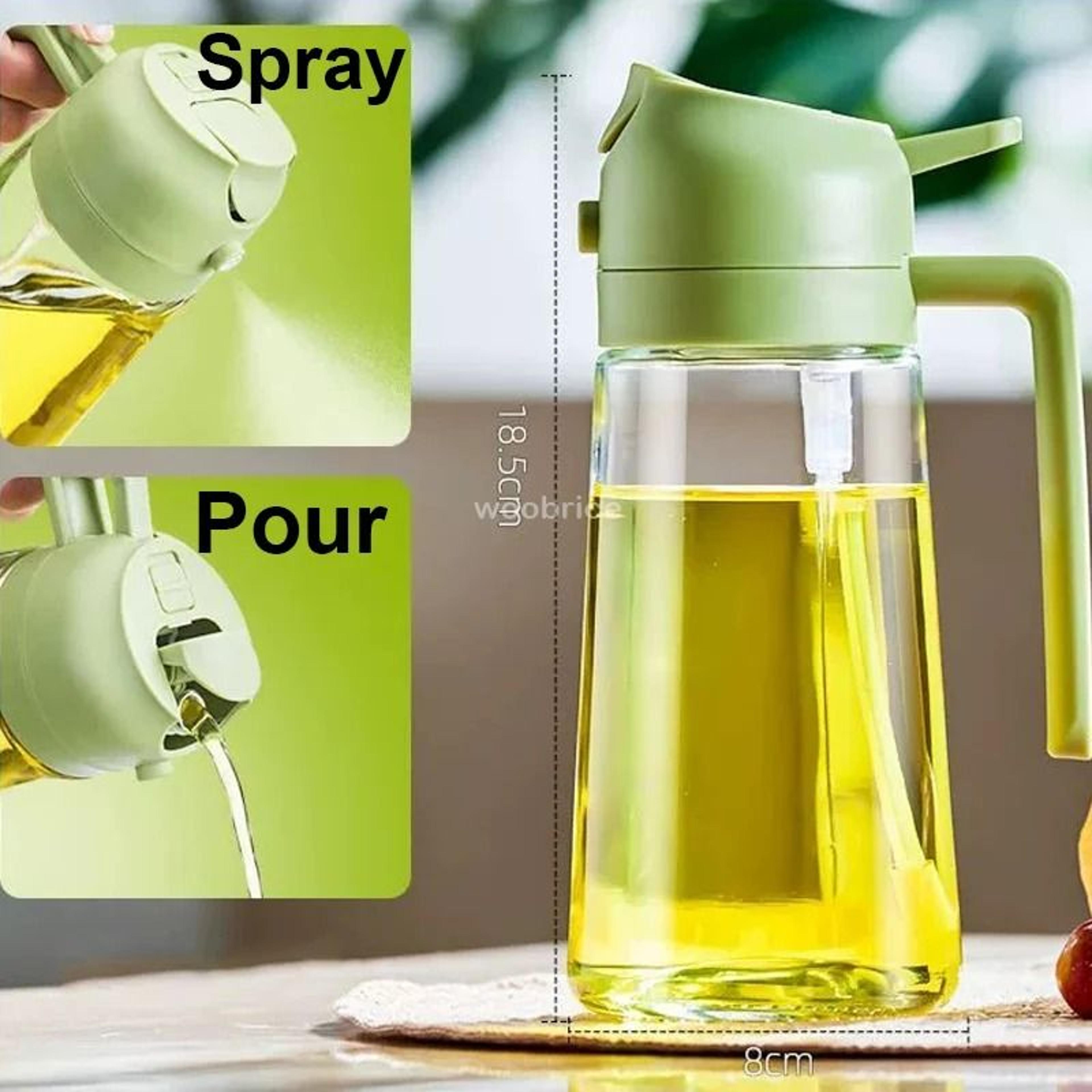 2 in 1 olive oil spray and pour dispenser bottle for cooking grilling baking and air frying