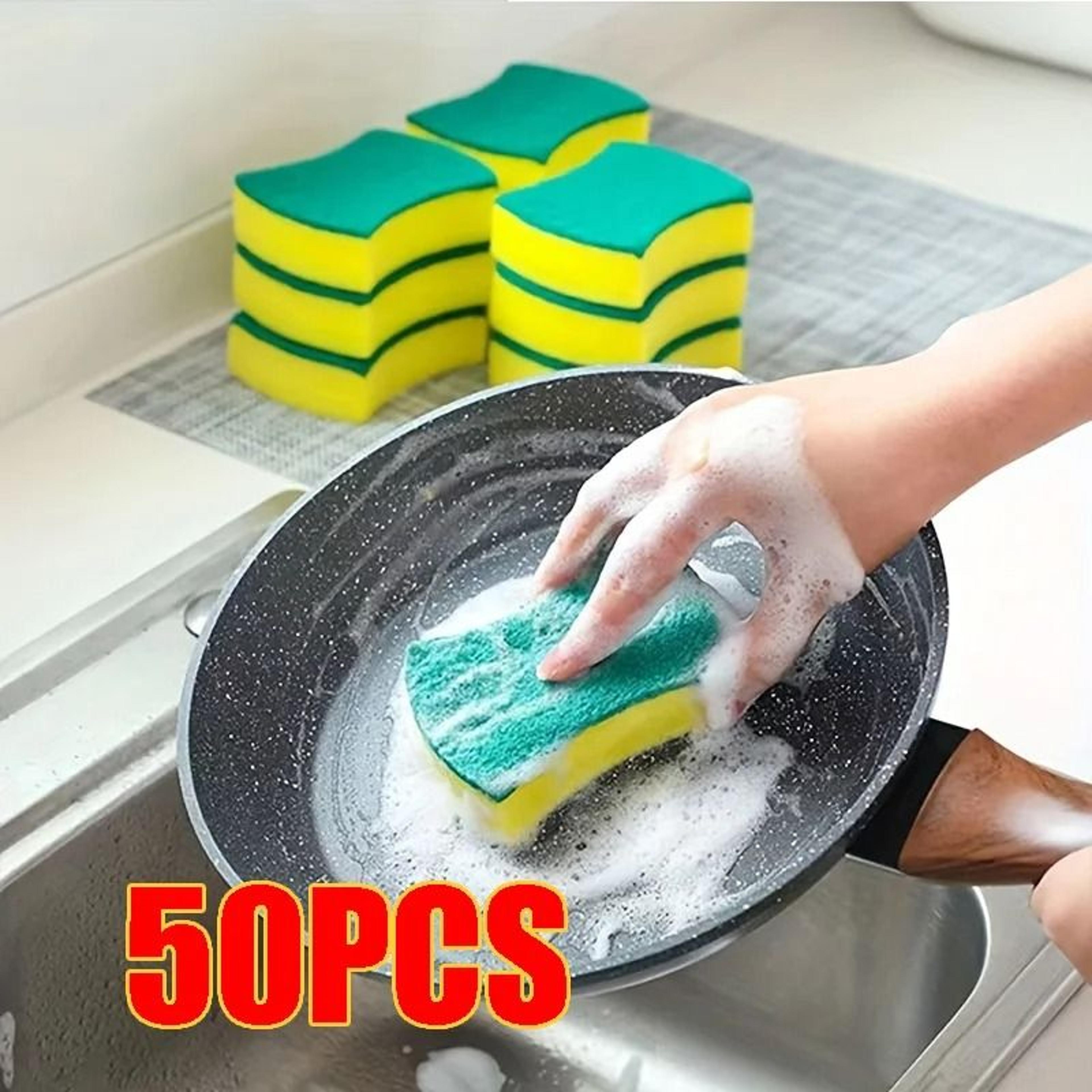 double sided scouring pad cleaning sponge