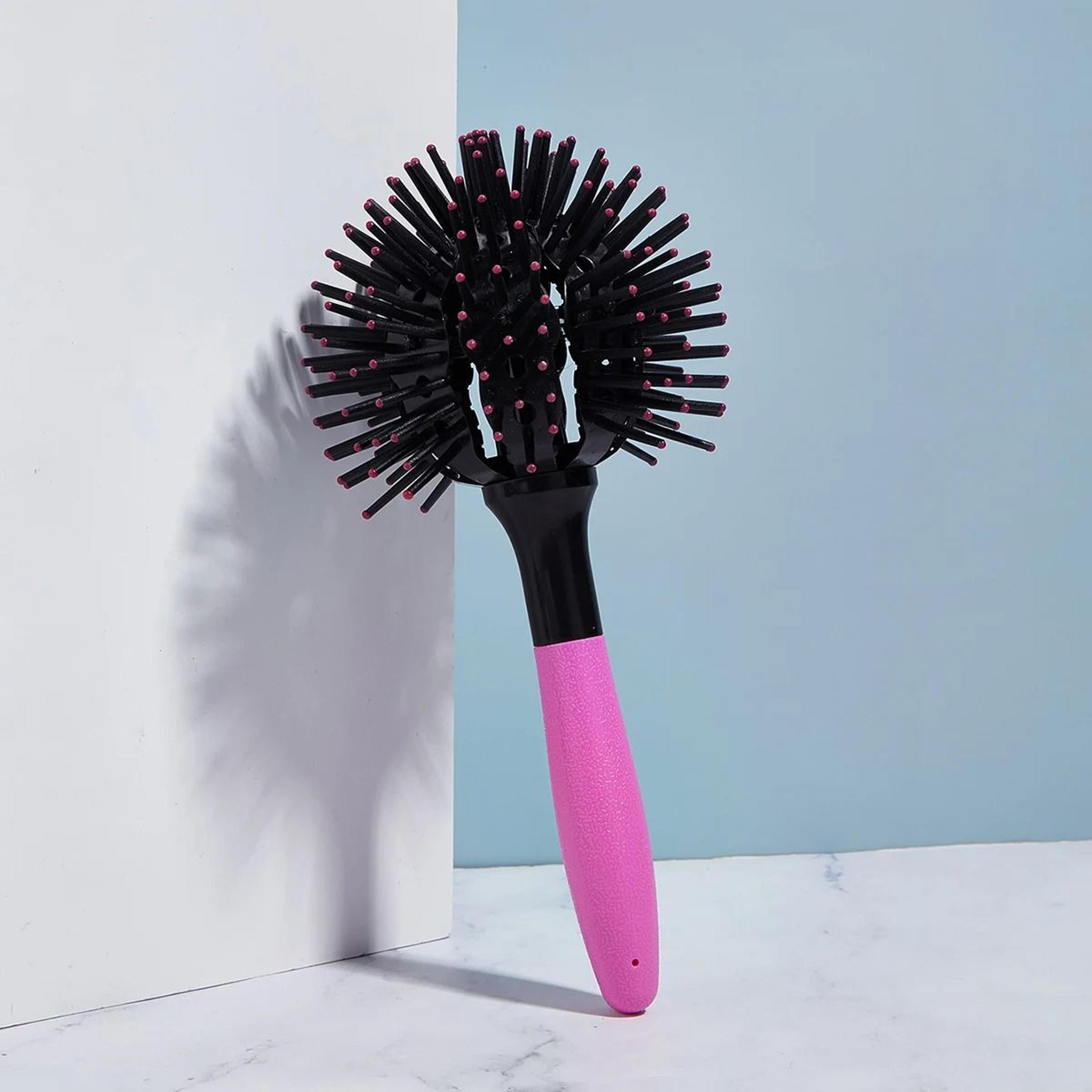 3d round hair brush detangling ball hairbrush for styling and blow drying